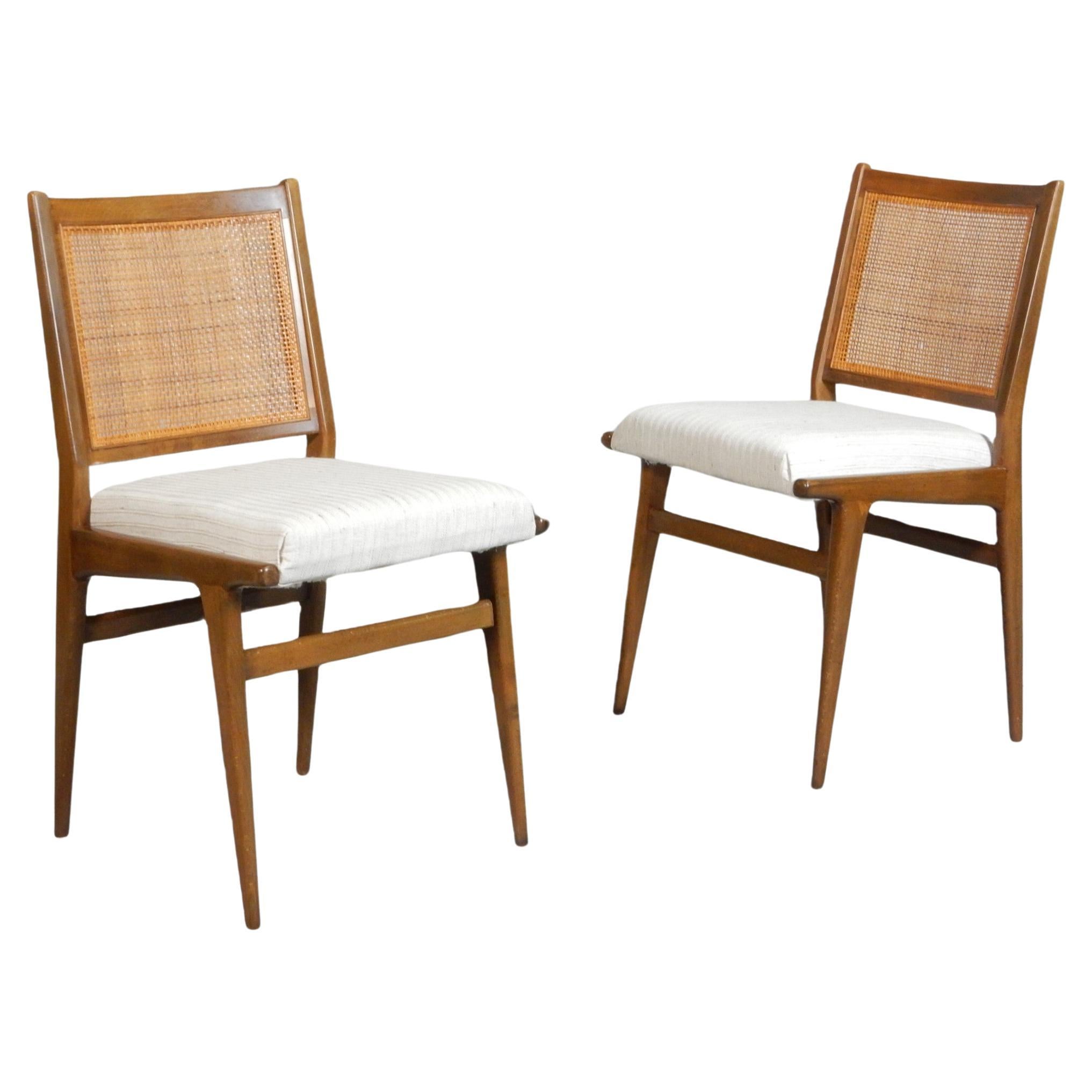 1950's Jens Risom design Cane Back Dining Chairs by J.O. Carlssons Möbelindustri For Sale