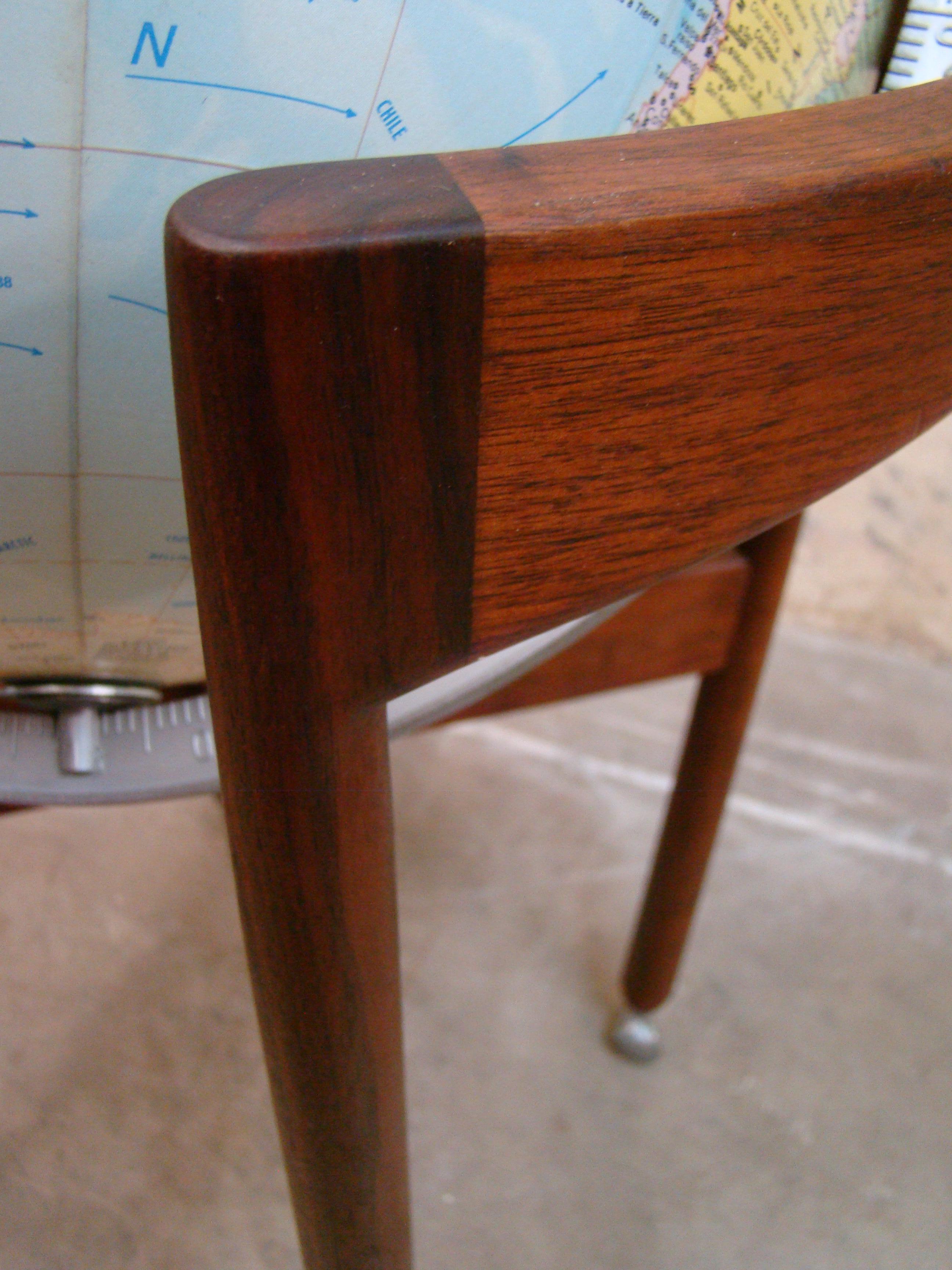 1950s Jens Risom Designed Sculptural Walnut Standing Floor Globe, USA 4