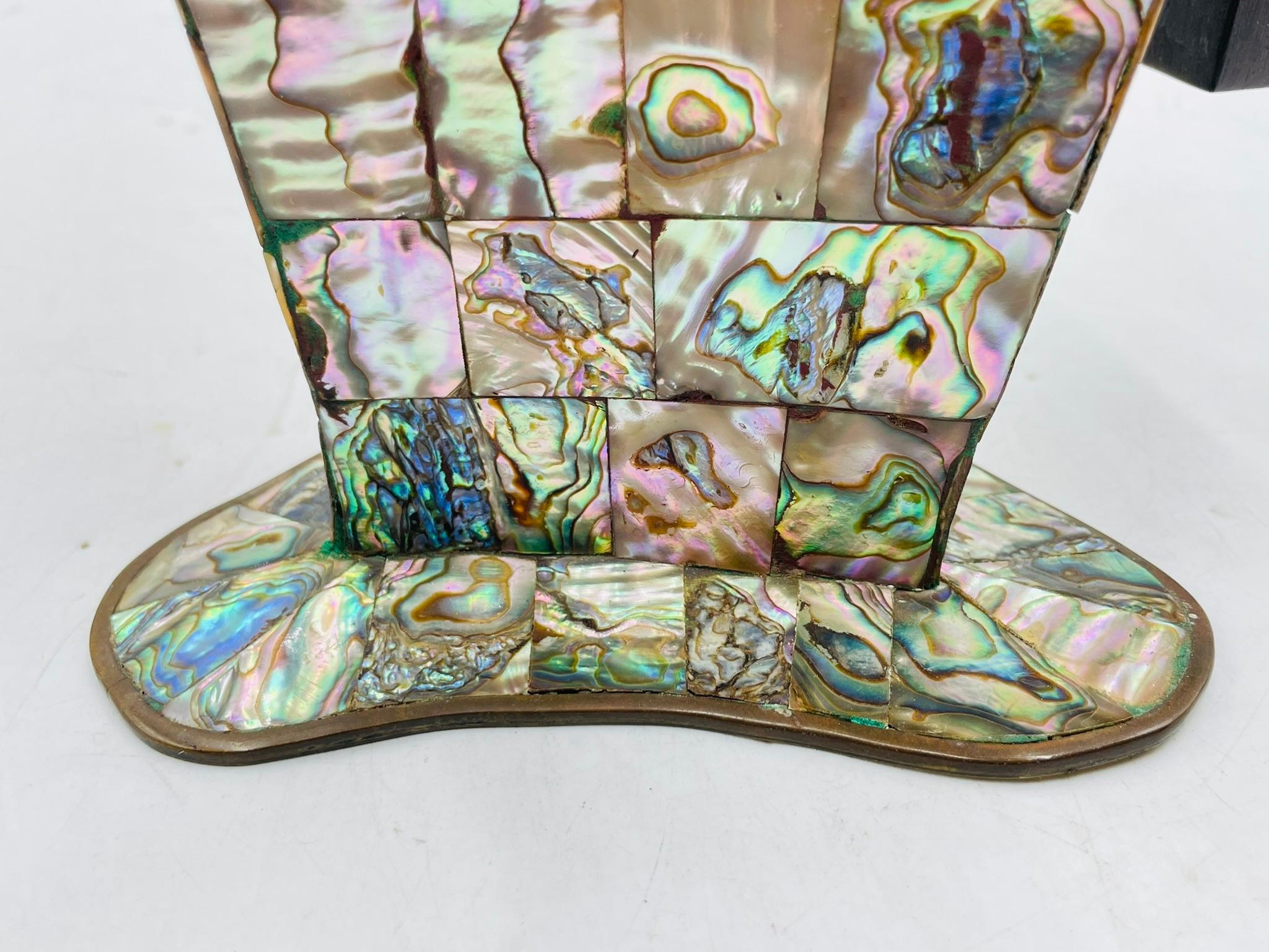 1950s Jeronimo Fuentes Abalone & Wood Inlay Toucan Pitcher, Taxco Mexico For Sale 10