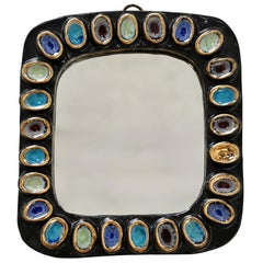 Specchio in ceramica Jewell degli anni '50 attribuito a Mithé Espelt