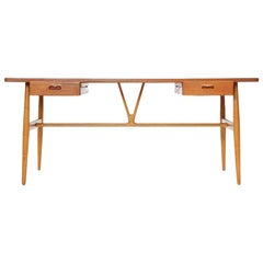 1950s JH-563 Wishbone Writing Desk by Hans J. Wegner for Johannes Hansen