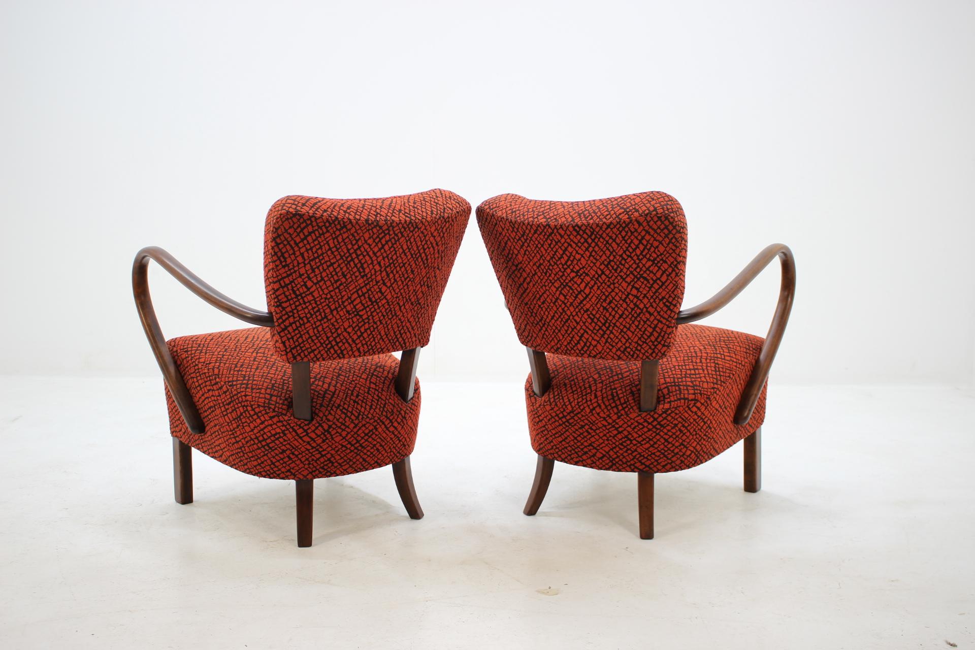 1950s J. Halabala Lounge Chair H-237, Set of 2 In Good Condition In Praha, CZ