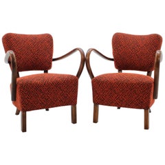 1950s J. Halabala Lounge Chair H-237, Set of 2