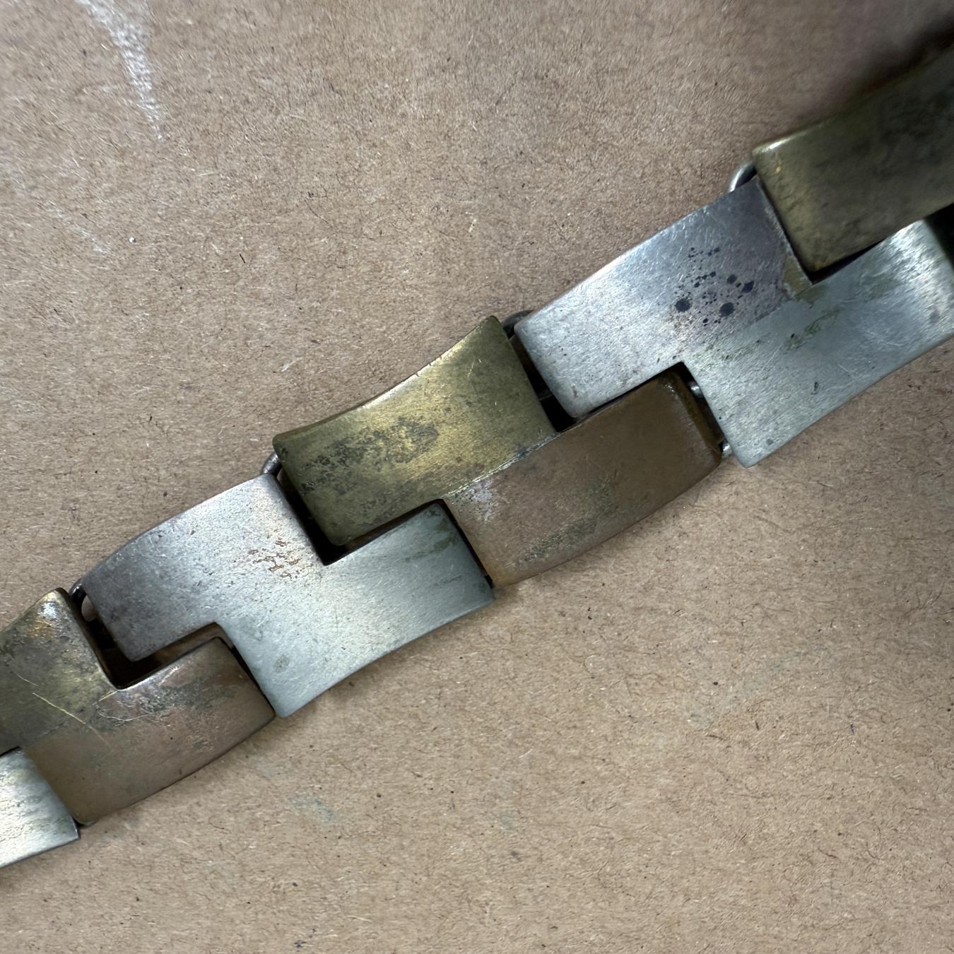 1950s JHP Metales Casados Chain Link Bracelet Taxco Mexico For Sale 1