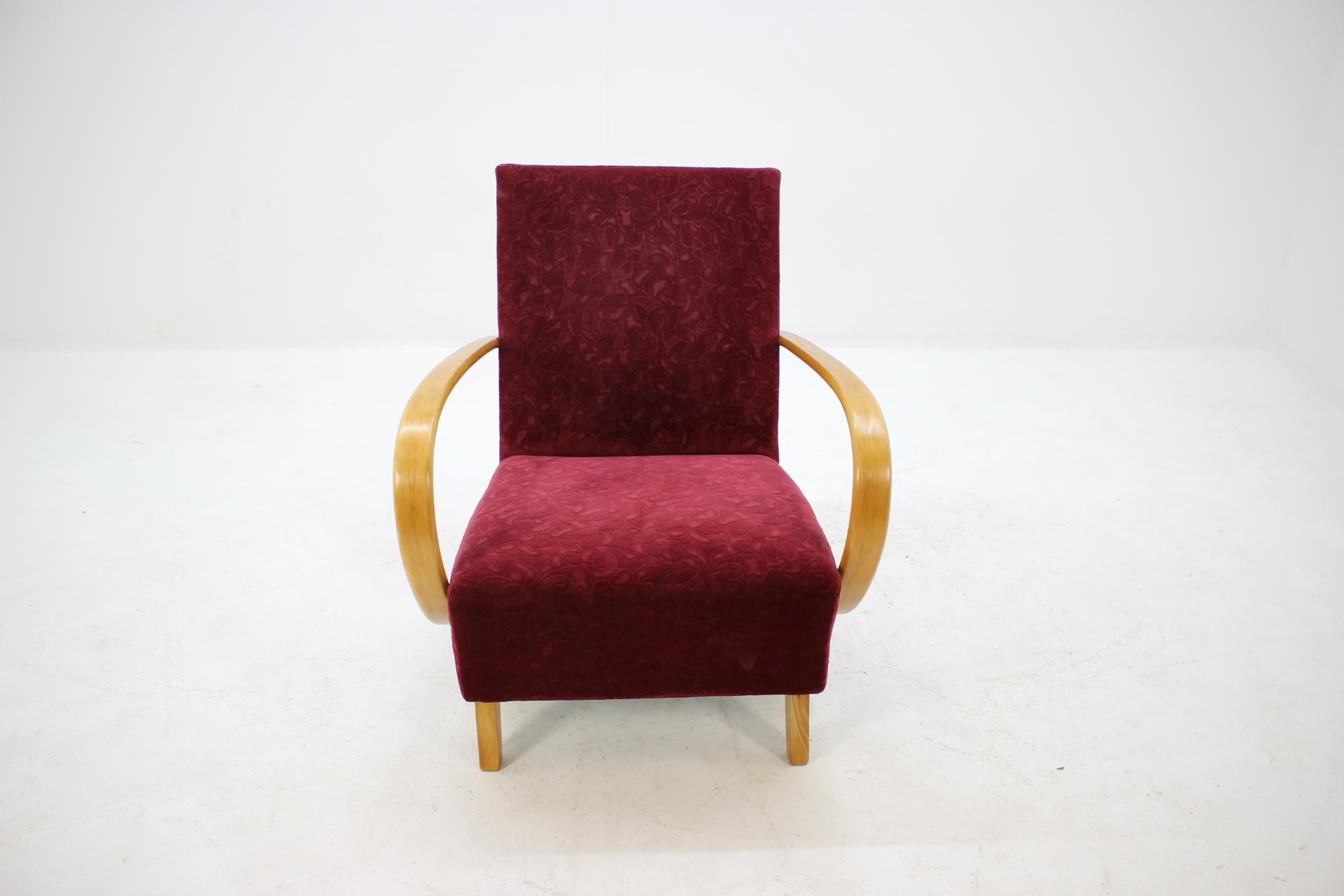 - Made of beech wood - original upholstery
- Made in Czechoslovakia 
- The wooden parts has been refurbished.