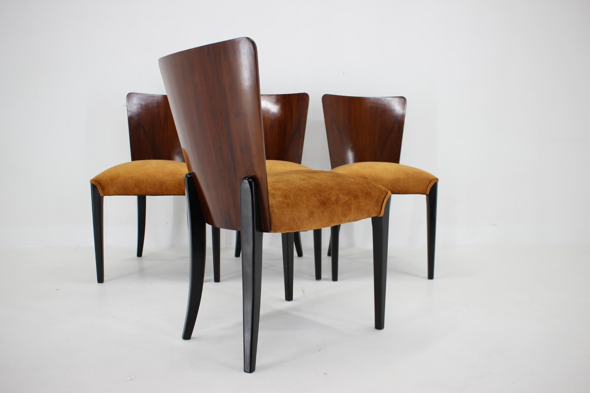 1950s Jindrich Halabala Dining Chairs H-214 for UP Závody, Set of 4 For Sale 3