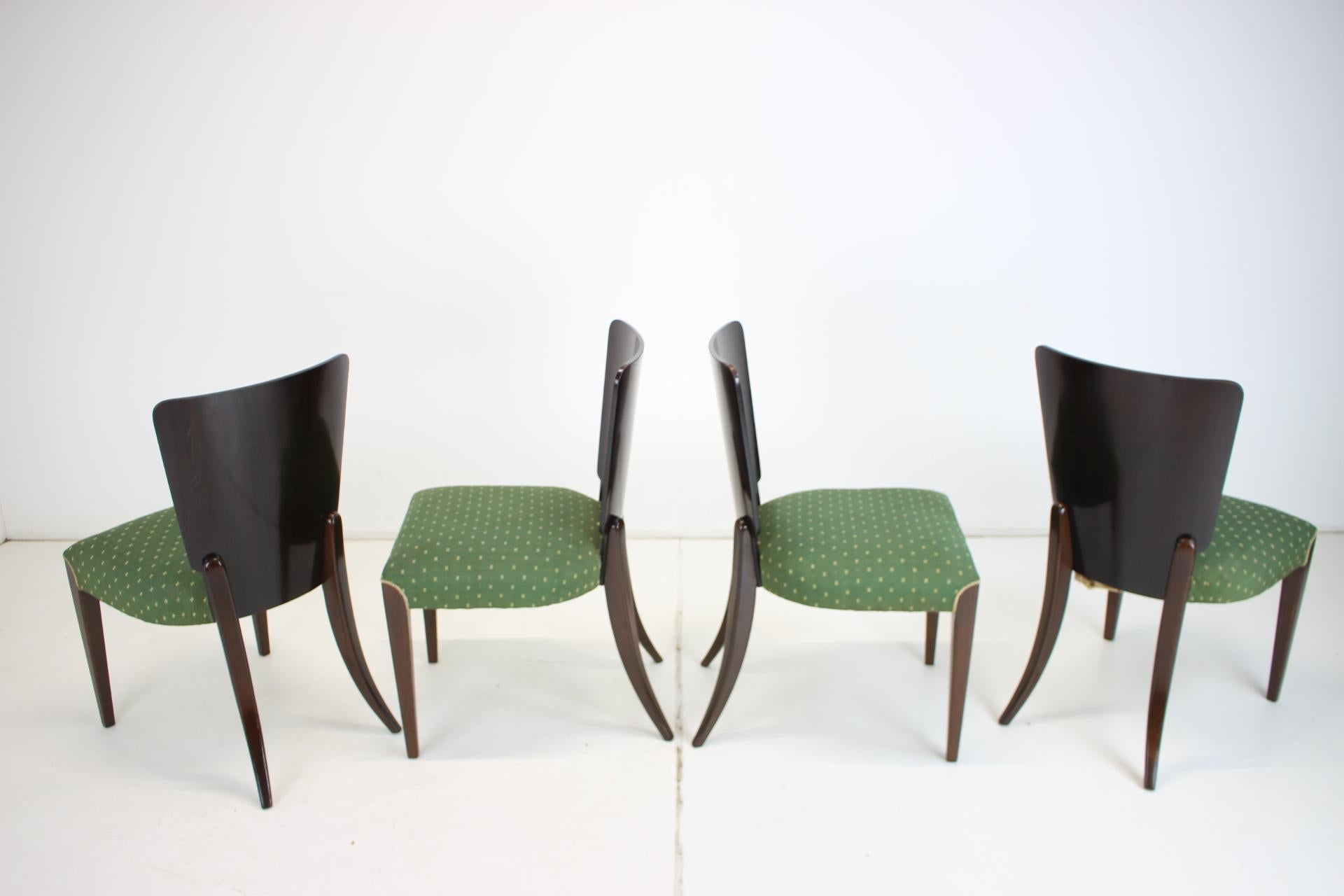 1950s  Jindrich Halabala Dining Chairs H-214 for UP Závody, Set of 4  For Sale 3