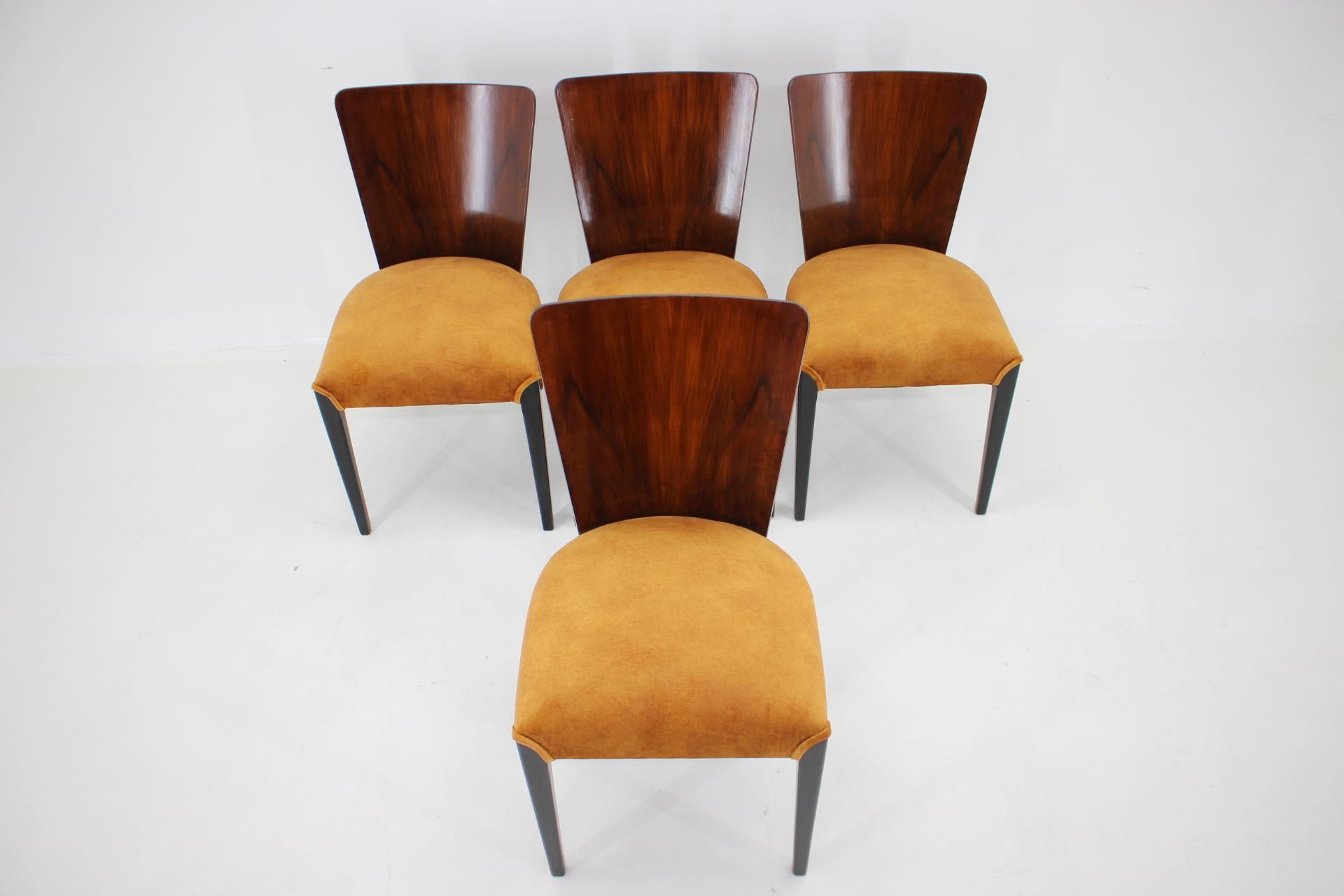 1950s Jindrich Halabala Dining Chairs H-214 for UP Závody, Set of 4 For Sale 4