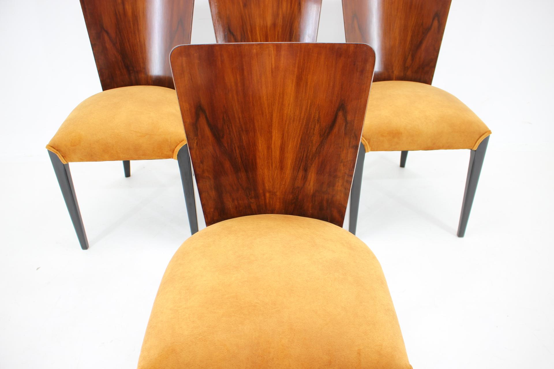 1950s Jindrich Halabala Dining Chairs H-214 for UP Závody, Set of 4 For Sale 5
