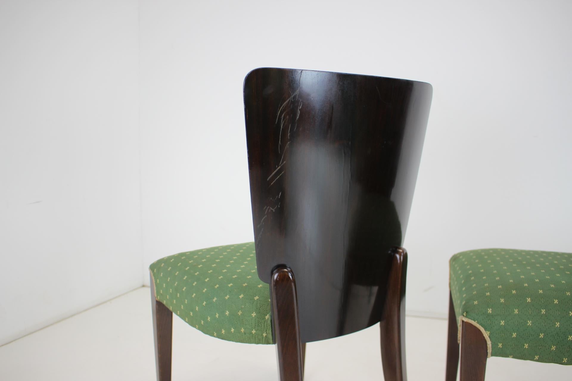 1950s  Jindrich Halabala Dining Chairs H-214 for UP Závody, Set of 4  For Sale 5