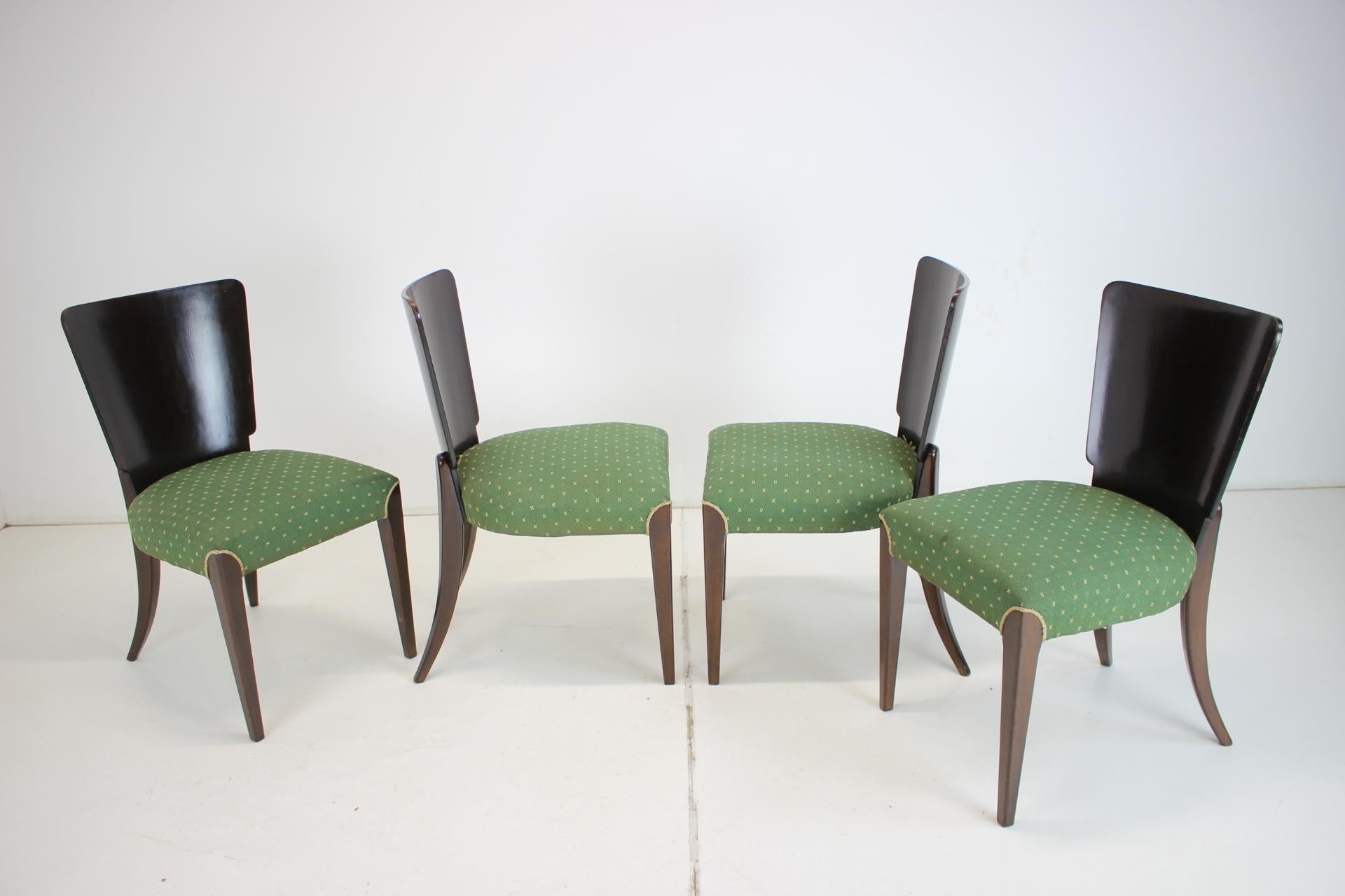 1950s  Jindrich Halabala Dining Chairs H-214 for UP Závody, Set of 4  For Sale 6