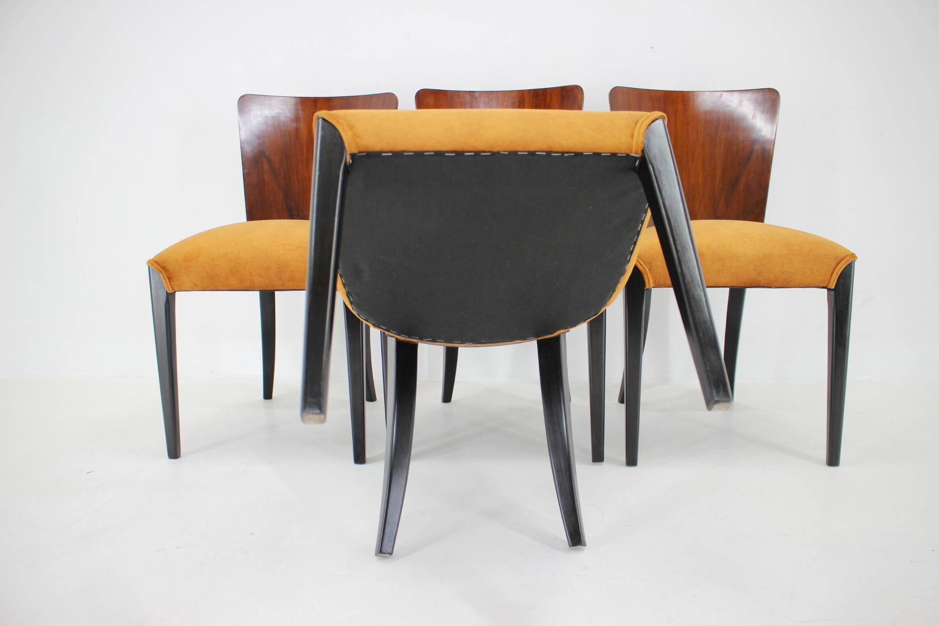 1950s Jindrich Halabala Dining Chairs H-214 for UP Závody, Set of 4 For Sale 9