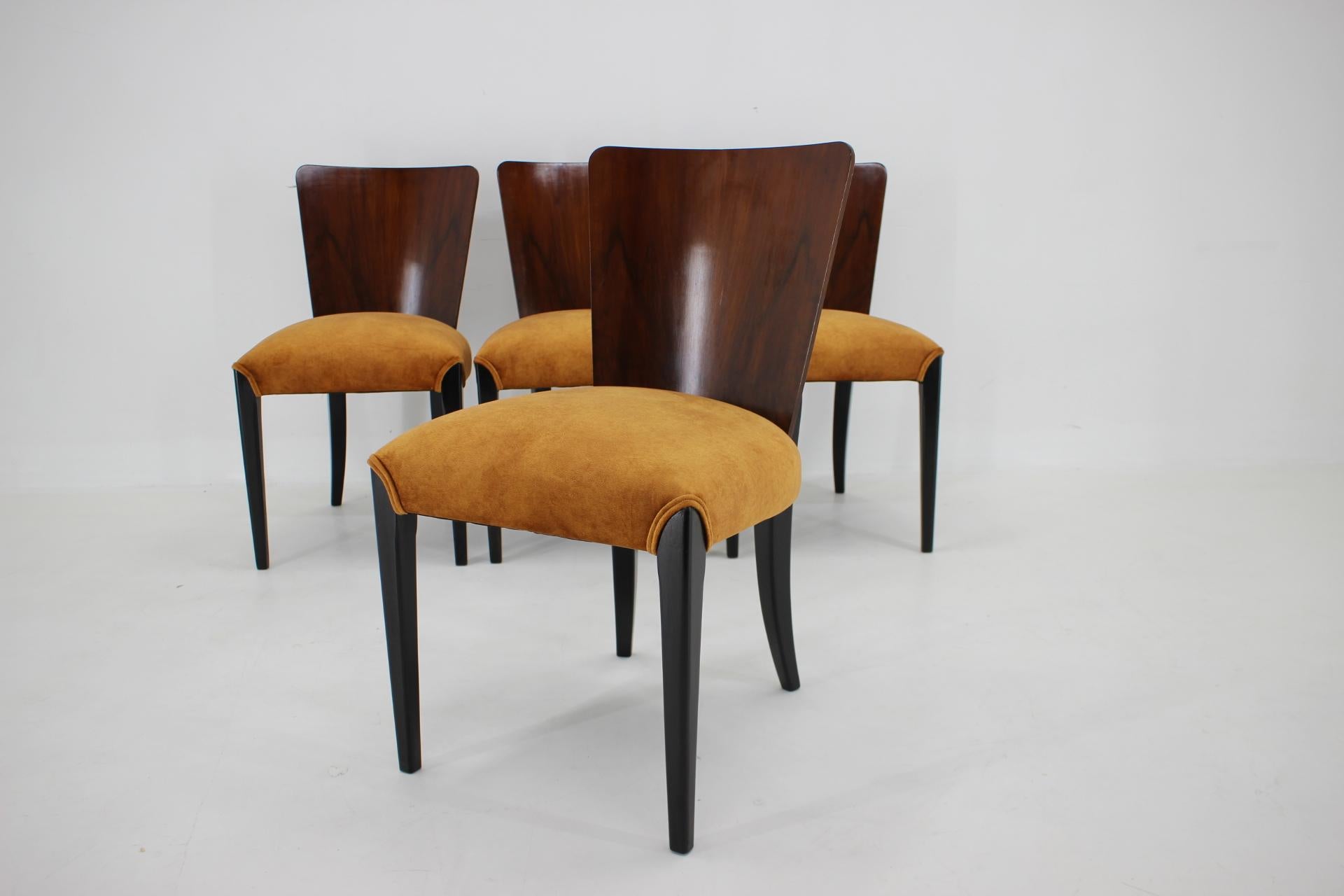 Mid-20th Century 1950s Jindrich Halabala Dining Chairs H-214 for UP Závody, Set of 4 For Sale