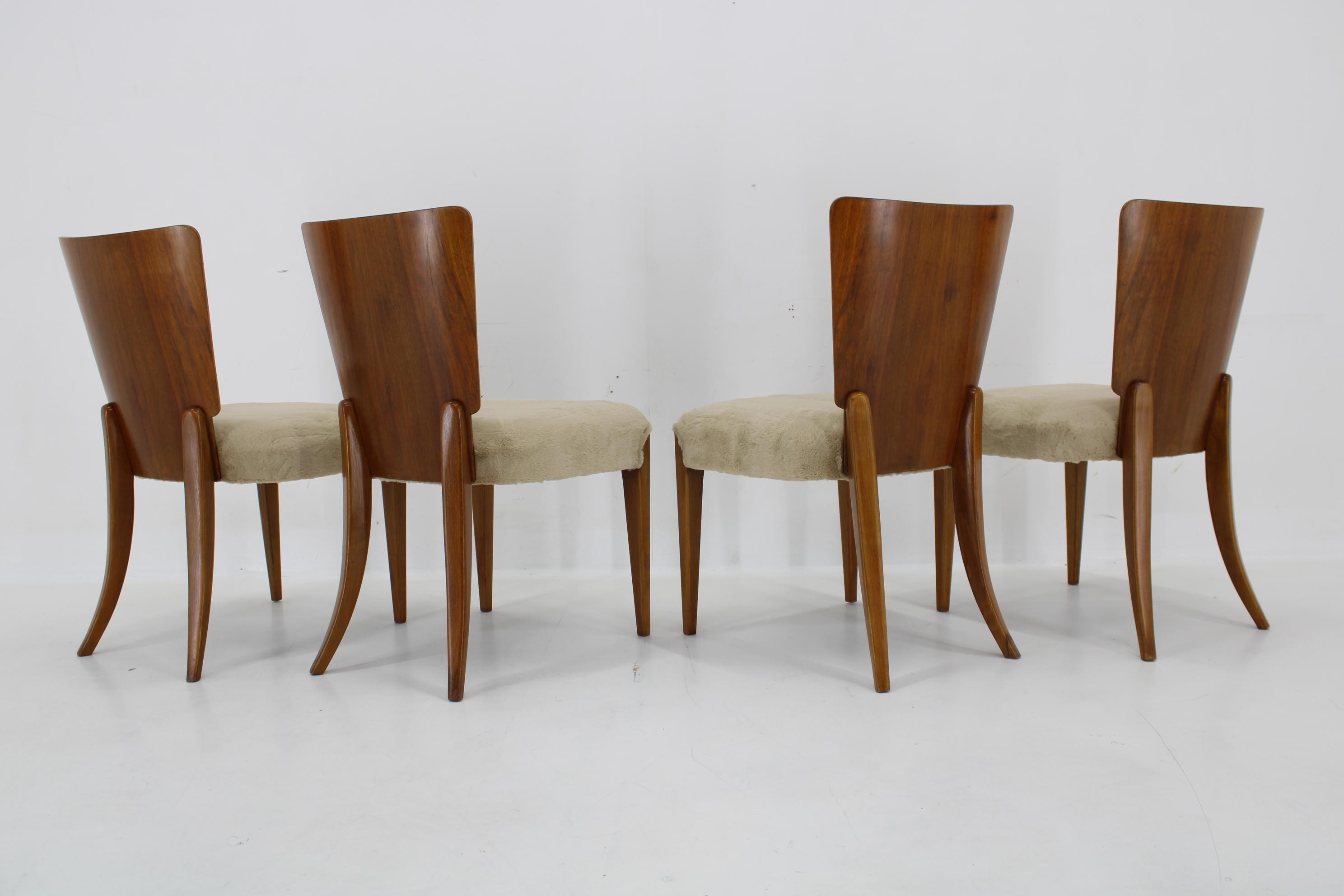 Mid-20th Century 1950s  Jindrich Halabala Dining Chairs H-214 for UP Závody, Set of 4  For Sale
