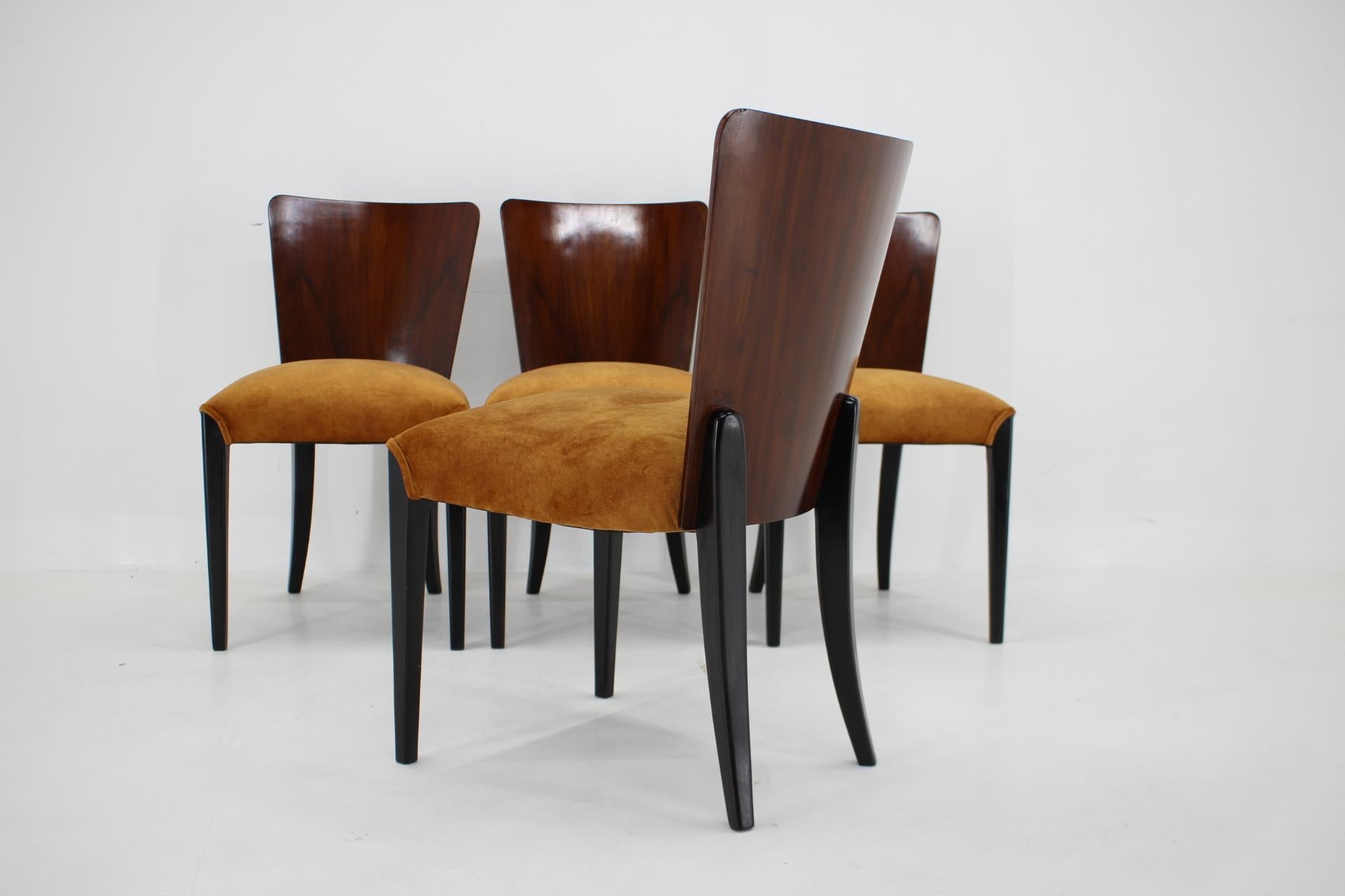 1950s Jindrich Halabala Dining Chairs H-214 for UP Závody, Set of 4 For Sale 1