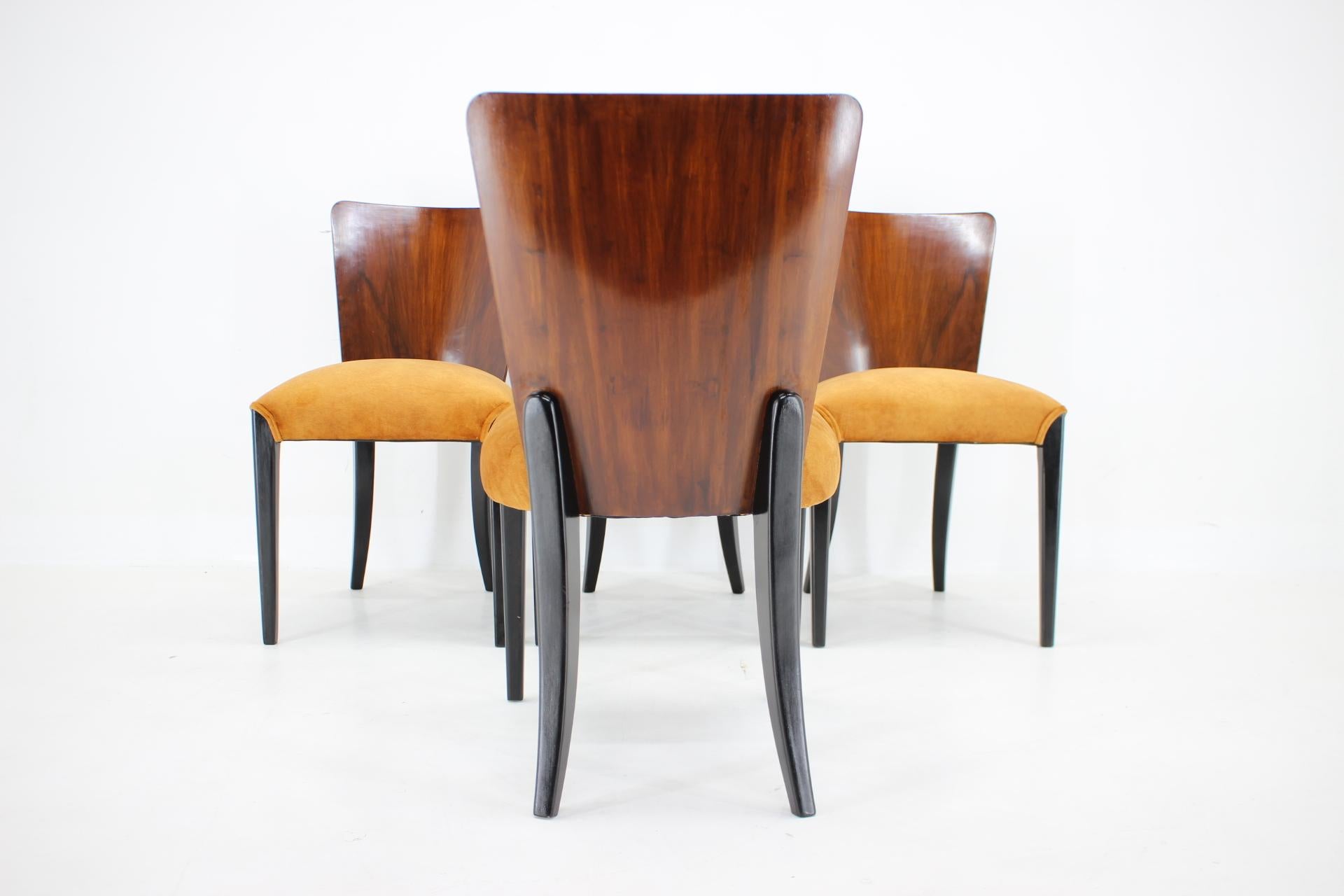 1950s Jindrich Halabala Dining Chairs H-214 for UP Závody, Set of 4 For Sale 2