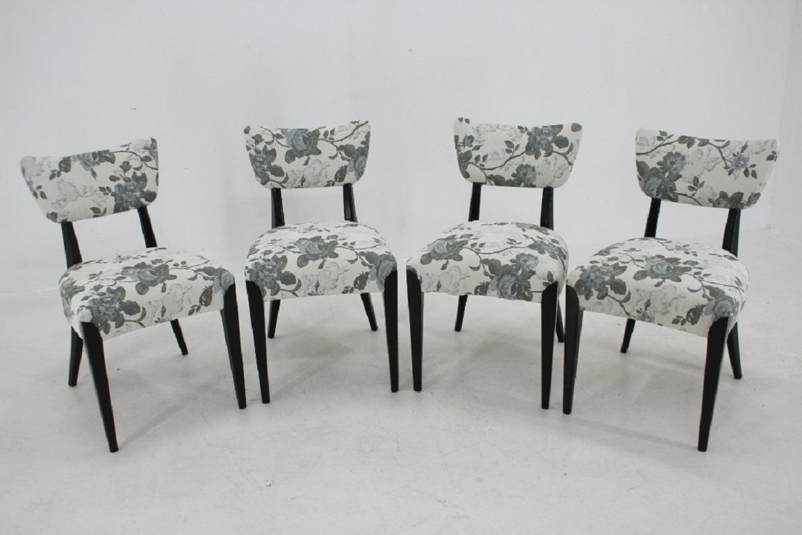 Mid-Century Modern 1950s Jindrich Halabala Dining Chairs, Czechoslovakia For Sale