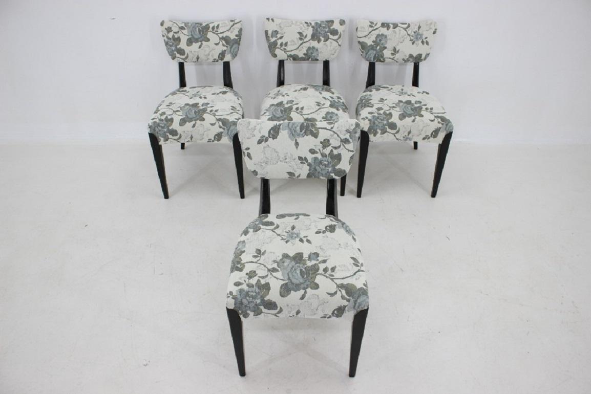 Fabric 1950s Jindrich Halabala Dining Chairs, Czechoslovakia For Sale