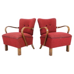 1950s Jindrich Halabala Lounge Chair H-237, Set of 2