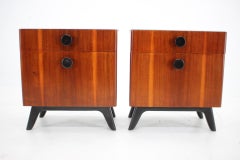1950s Jindrich Halabala Mahogany Bedside Tables, Czechoslovakia