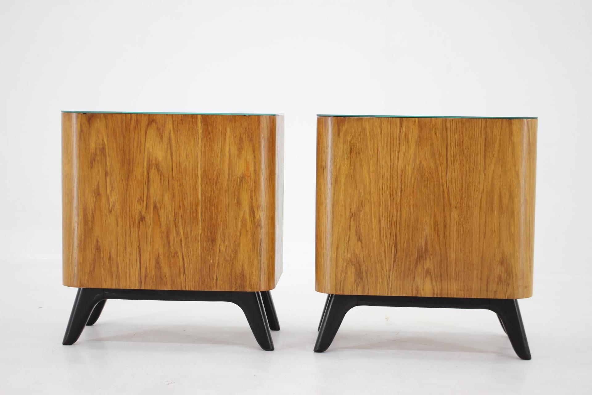 1950s Jindrich Halabala Pair of Bedside Tables for UP zavody, Czechoslovakia In Good Condition In Praha, CZ