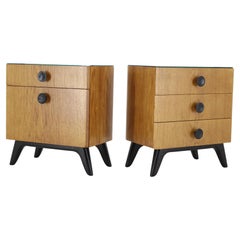 1950s Jindrich Halabala Pair of Bedside Tables for UP zavody, Czechoslovakia