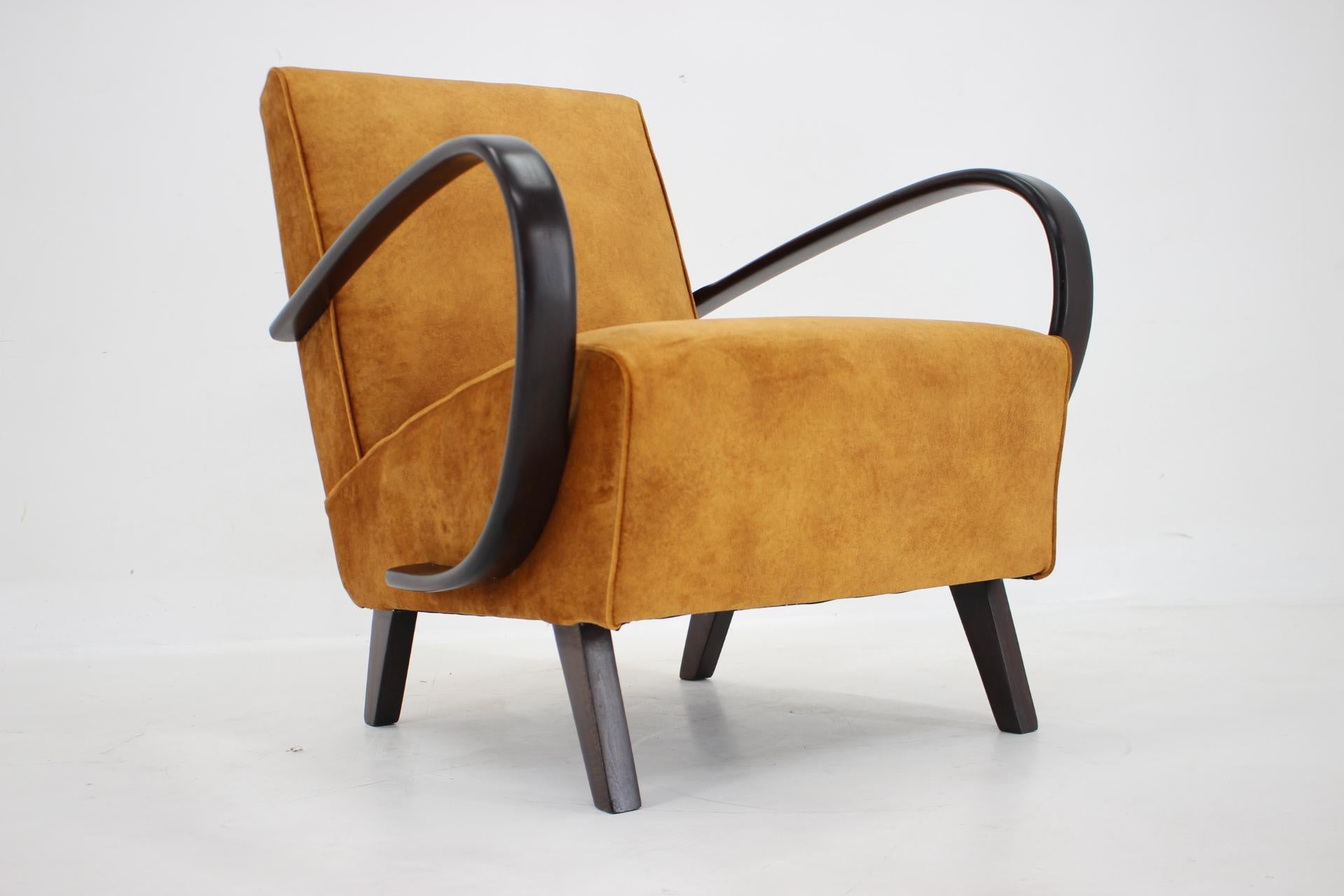 20th Century 1950s Jindrich Halabala Restored Armchair, Czechoslovakia  For Sale