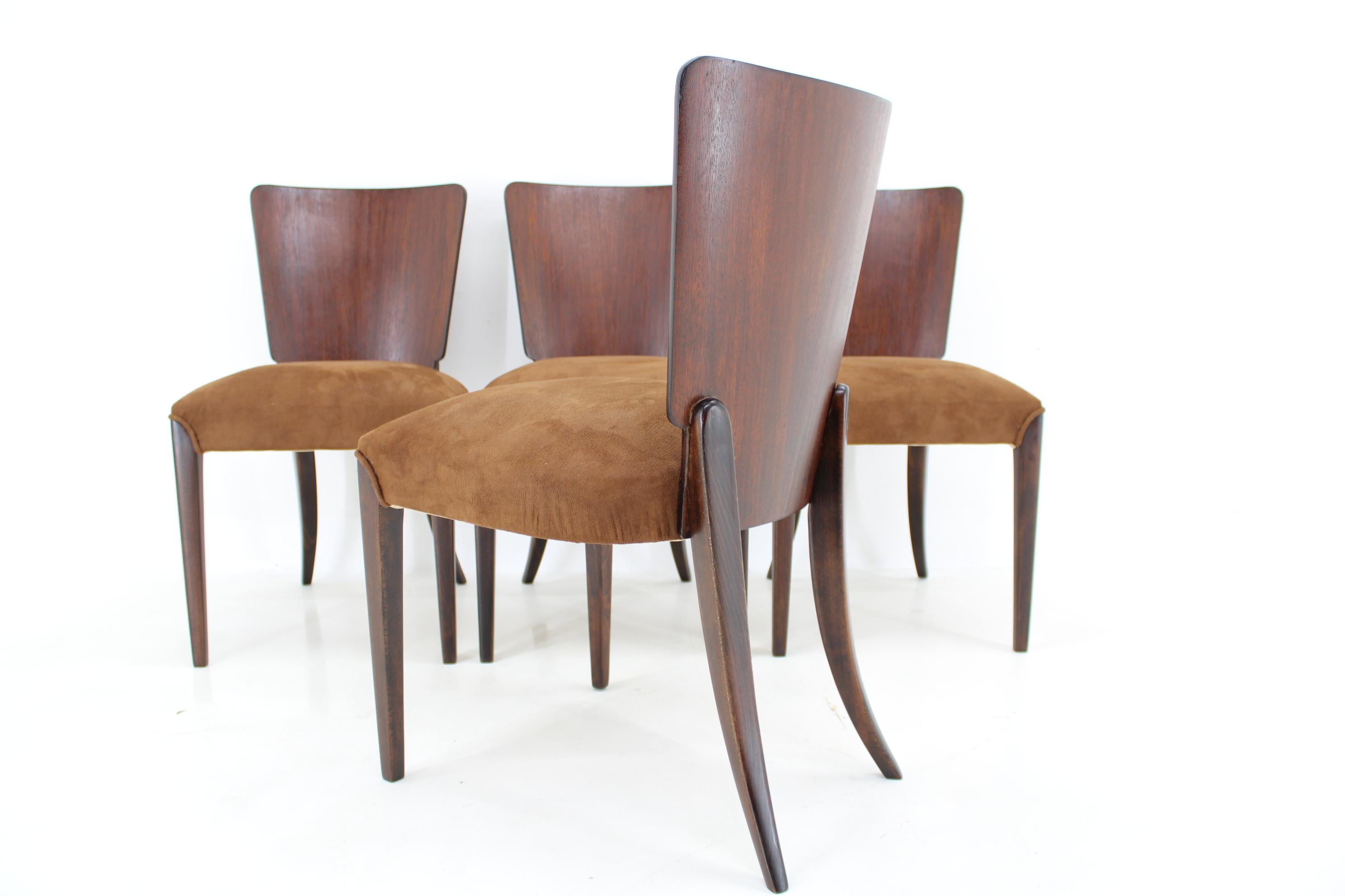 1950s  Jindrich Halabala Restored Dining Chairs H-214 for UP Závody, Set of 4 For Sale 4