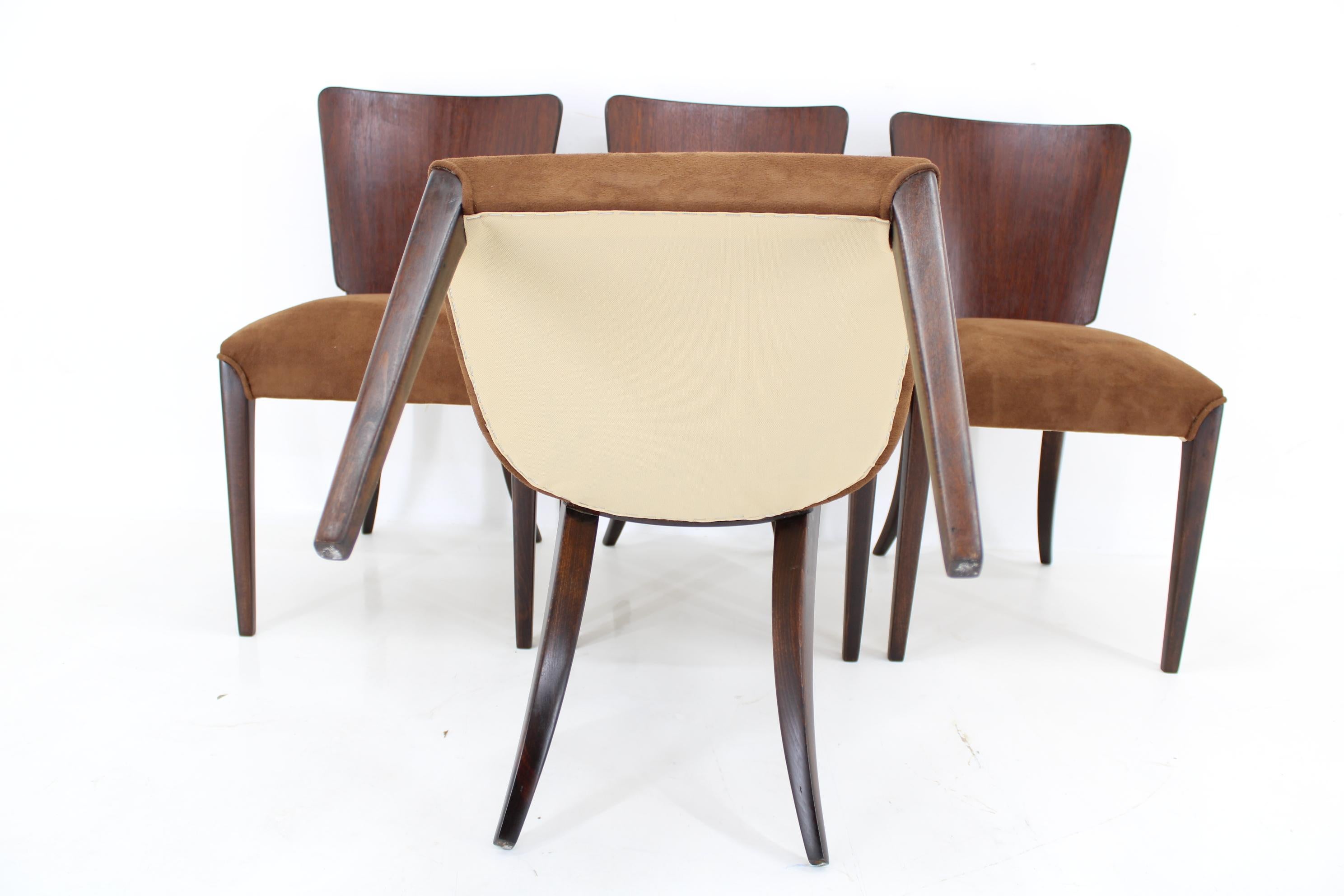 1950s  Jindrich Halabala Restored Dining Chairs H-214 for UP Závody, Set of 4 For Sale 10