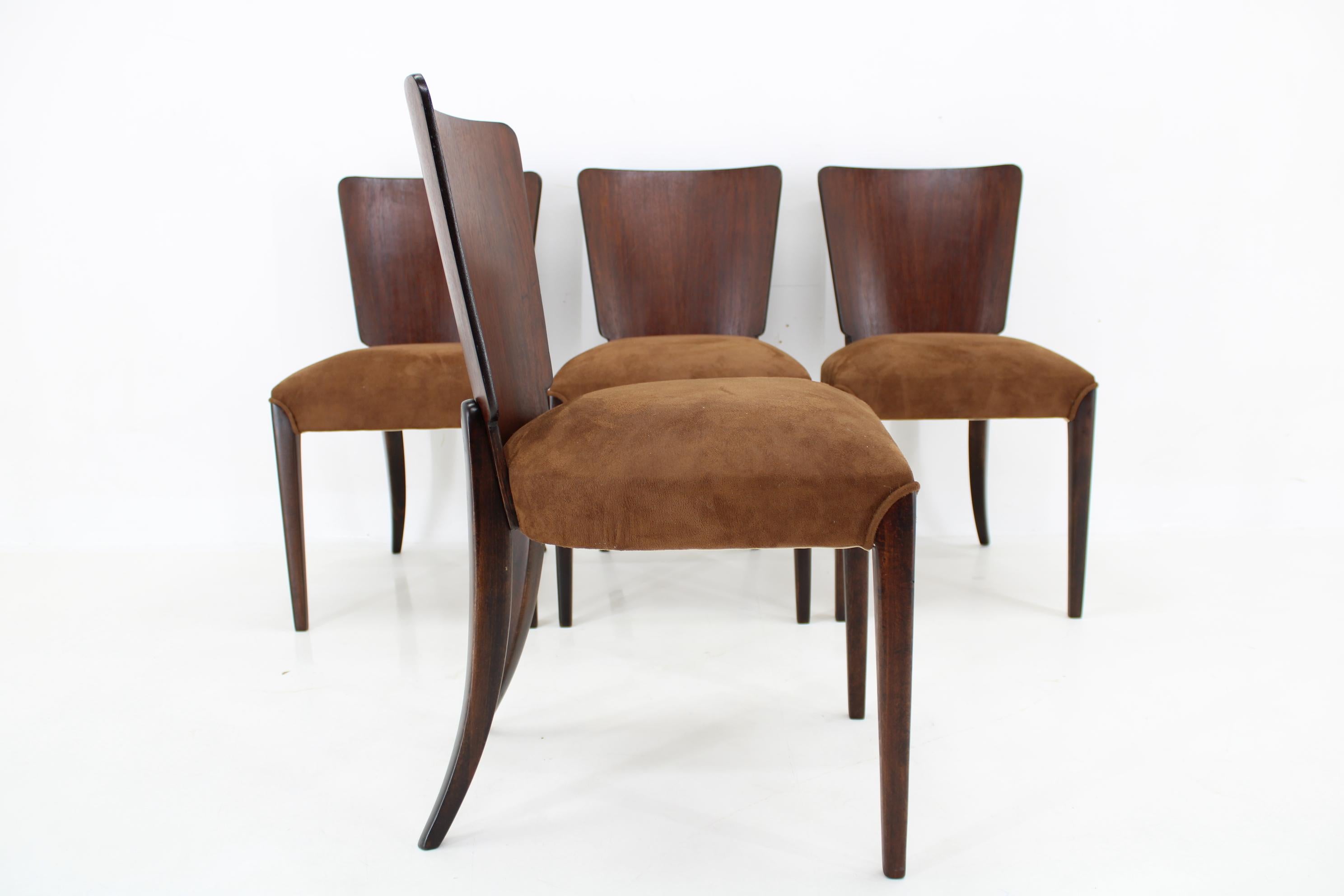 1950s  Jindrich Halabala Restored Dining Chairs H-214 for UP Závody, Set of 4 For Sale 1