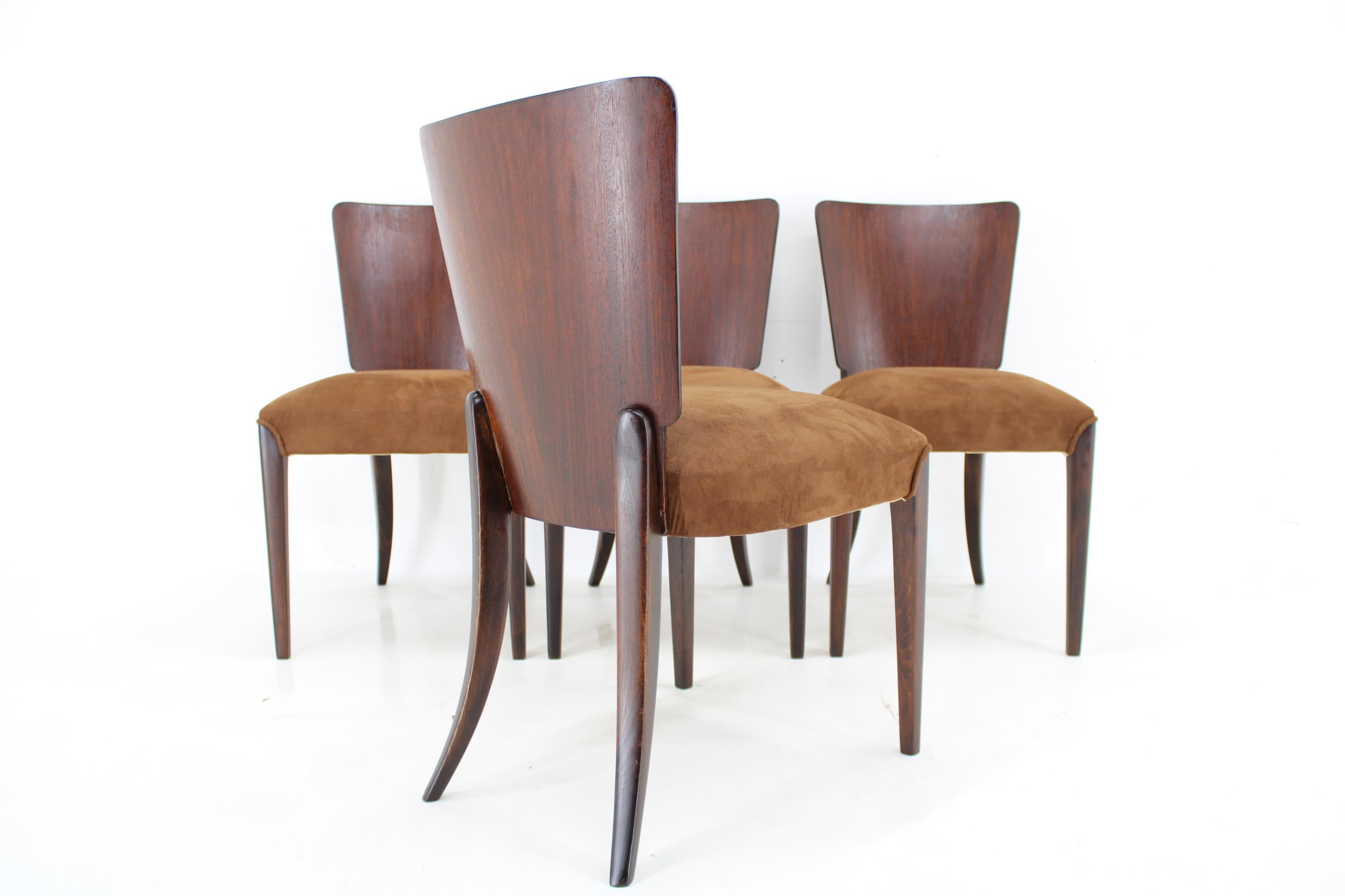 1950s  Jindrich Halabala Restored Dining Chairs H-214 for UP Závody, Set of 4 For Sale 2