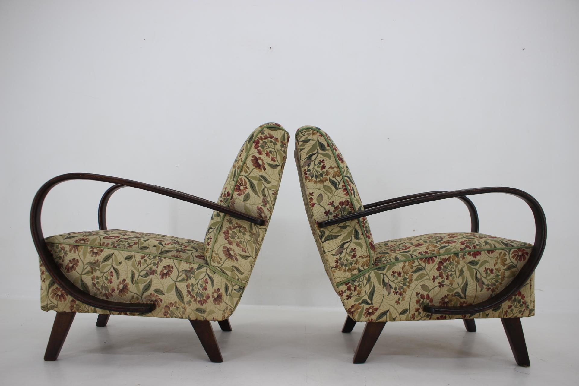 1950s Jindrich Halabala Set of Two Armchairs, Czechoslovakia 1