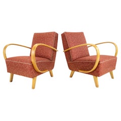 Retro 1950s Jindrich Halabala Set of Two Armchairs, Czechoslovakia