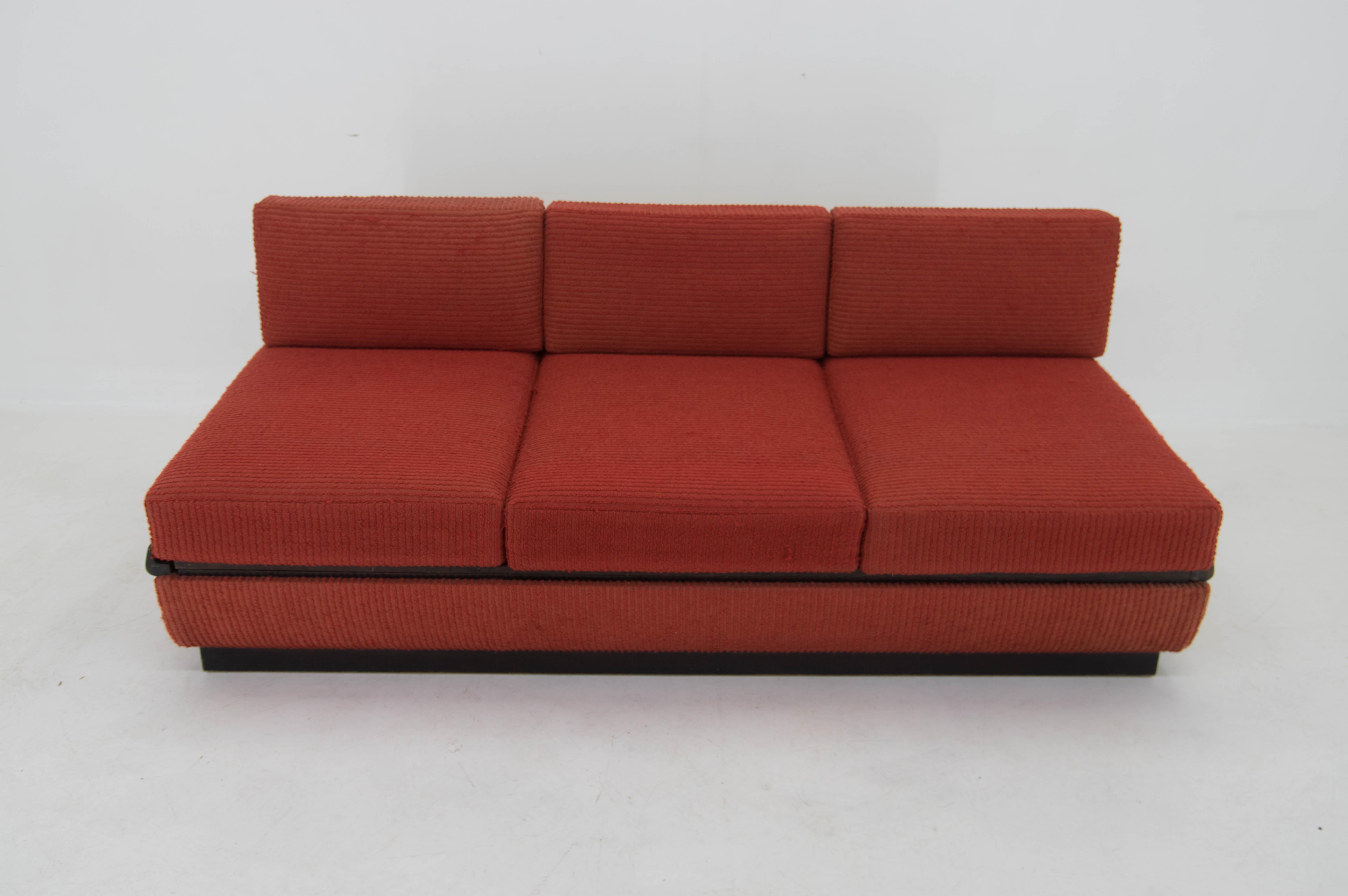 Art Deco 1950s Jindřich Halabala Sofa or Bed for UP Závody, Czechoslovakia