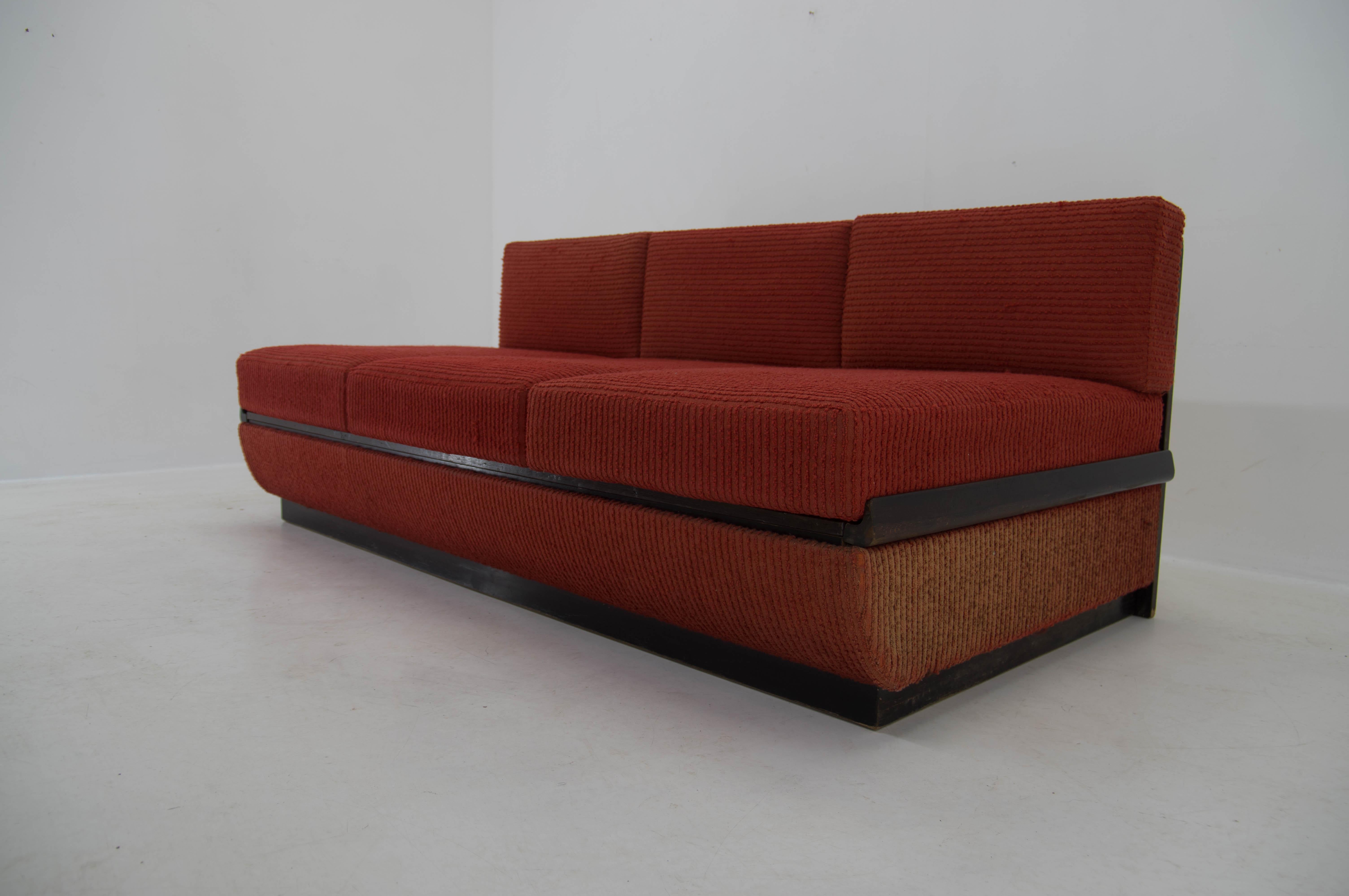 Mid-20th Century 1950s Jindřich Halabala Sofa or Bed for UP Závody, Czechoslovakia