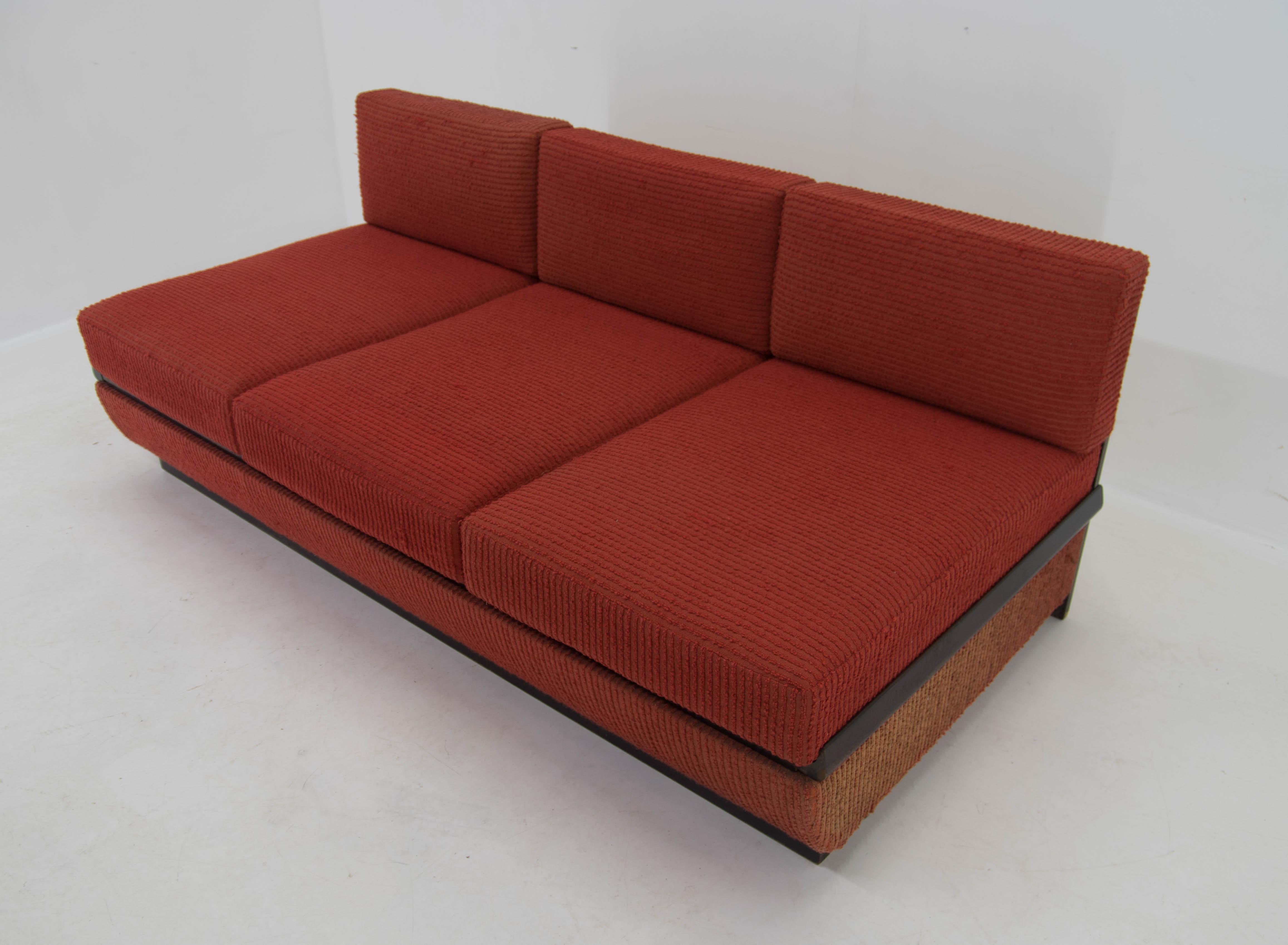 Fabric 1950s Jindřich Halabala Sofa or Bed for UP Závody, Czechoslovakia