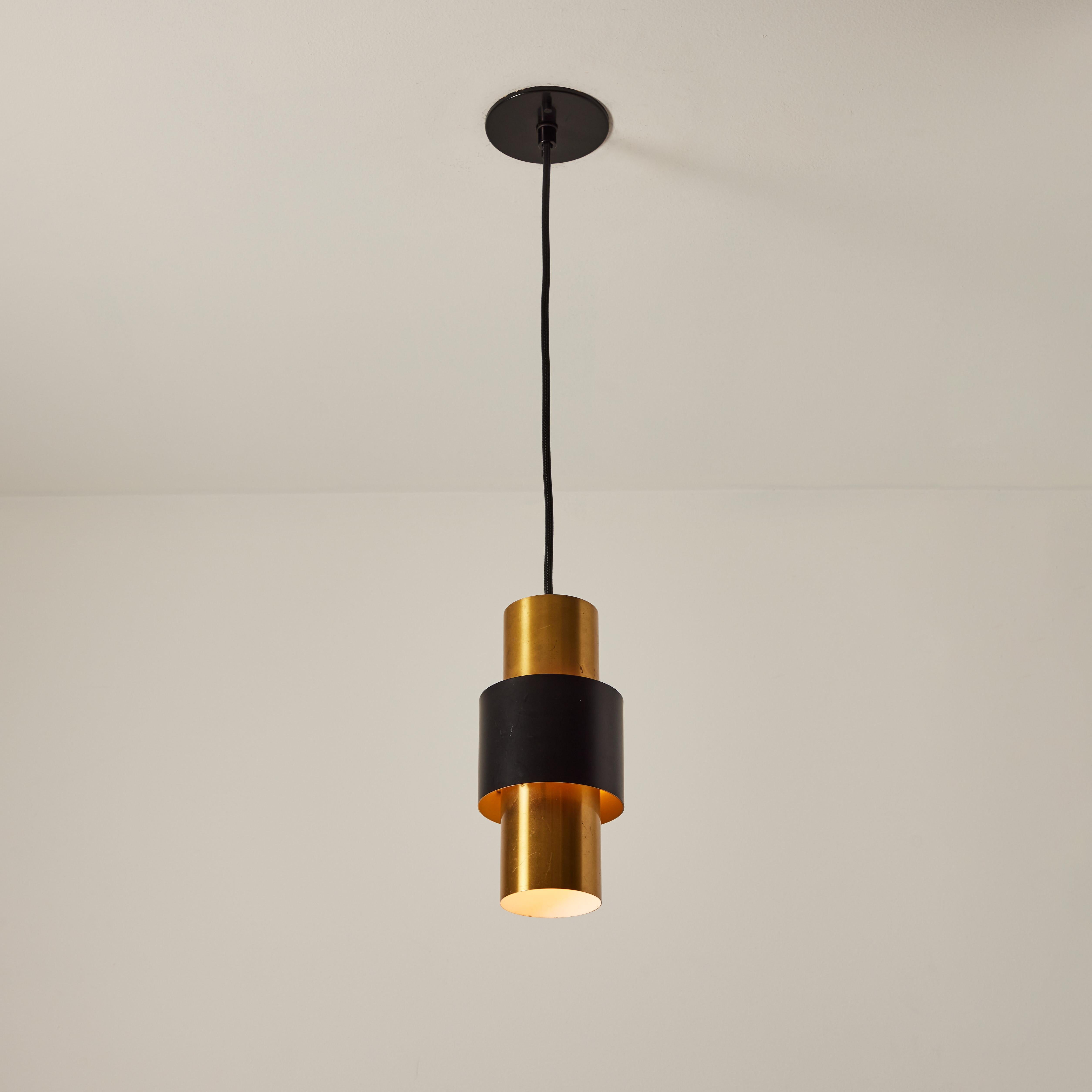 1950s Jo Hammerborg 'Saturn' Brass & Black Pendant for Fog & Mørup For Sale 4