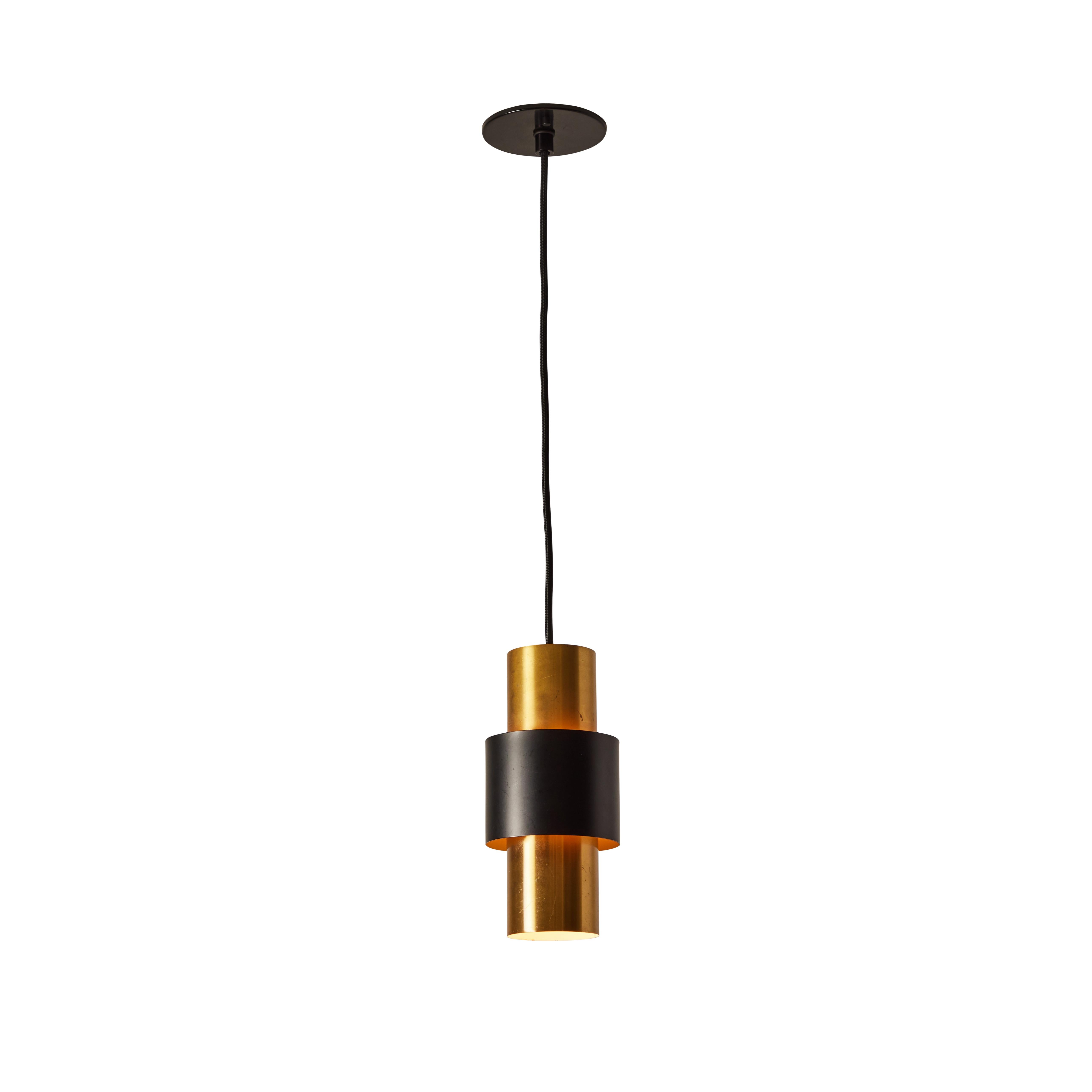 1950s Jo Hammerborg 'Saturn' Brass & Black Pendant for Fog & Mørup For Sale 9