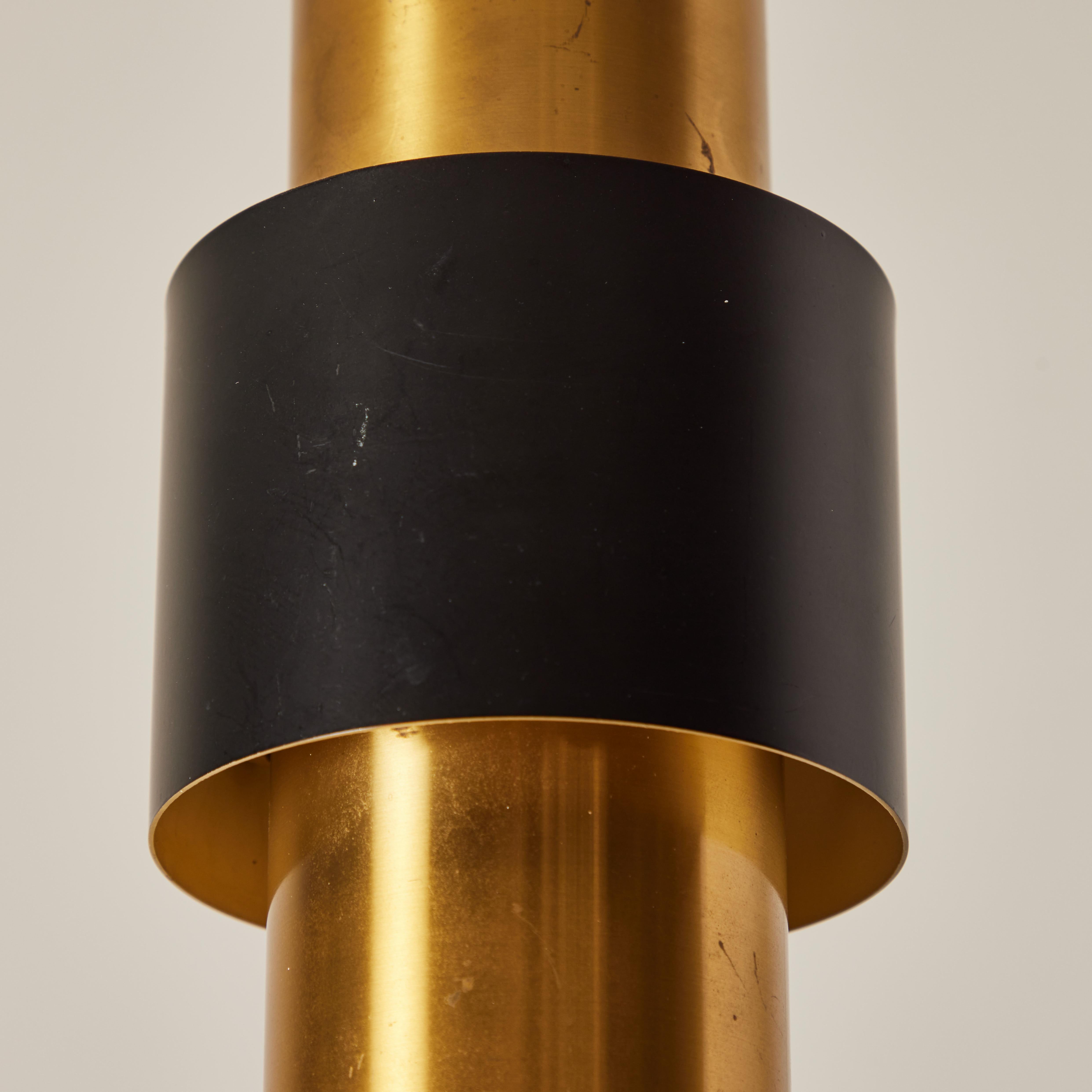 Mid-20th Century 1950s Jo Hammerborg 'Saturn' Brass & Black Pendant for Fog & Mørup For Sale