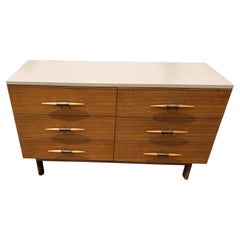 1950s John Keal for Brown Saltman Dresser in Blonde Mahogany & Formica Top