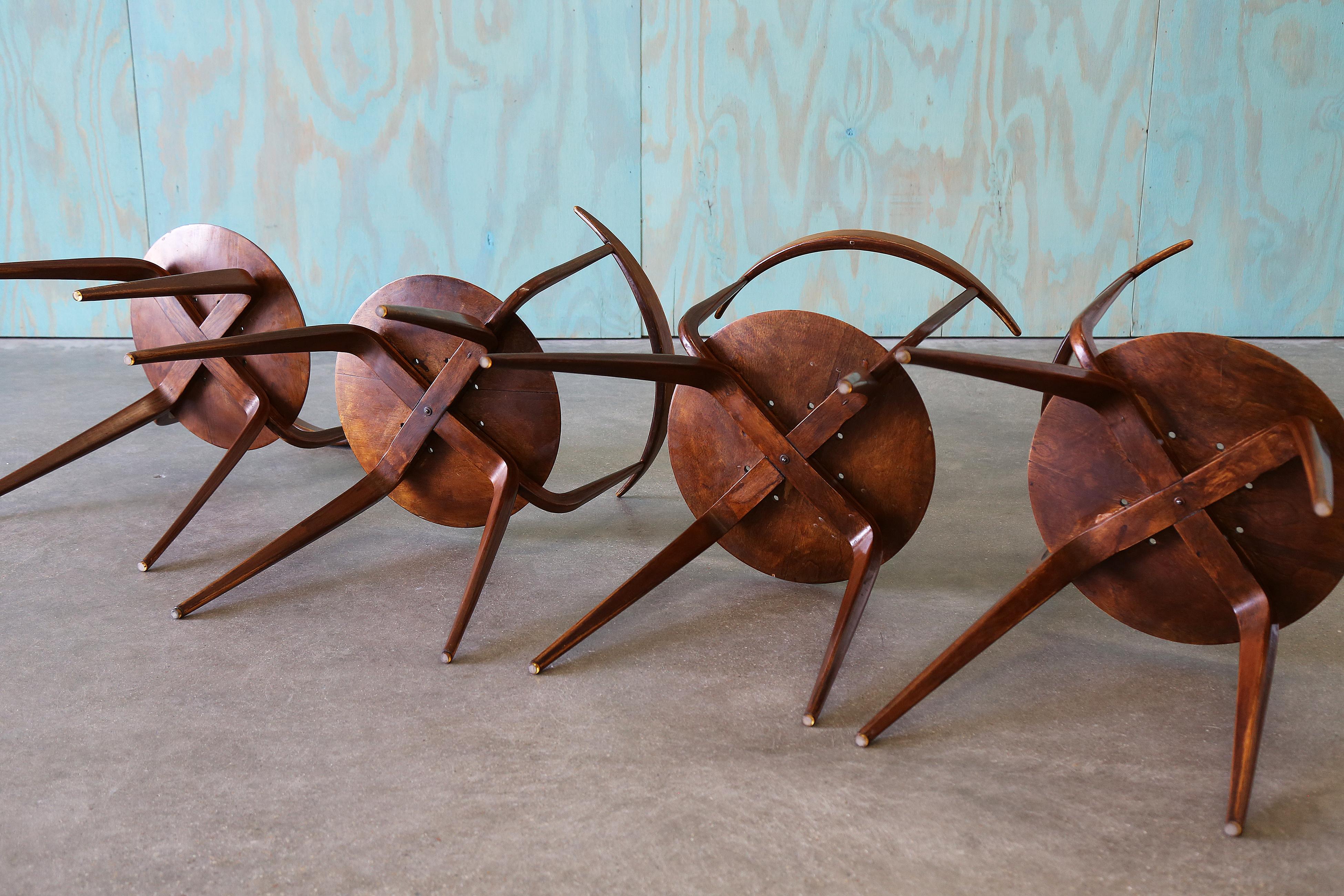 Set di 4 sedie Pretzel in laminato John Pyle for George Nelson Associates del 1950 in vendita 11