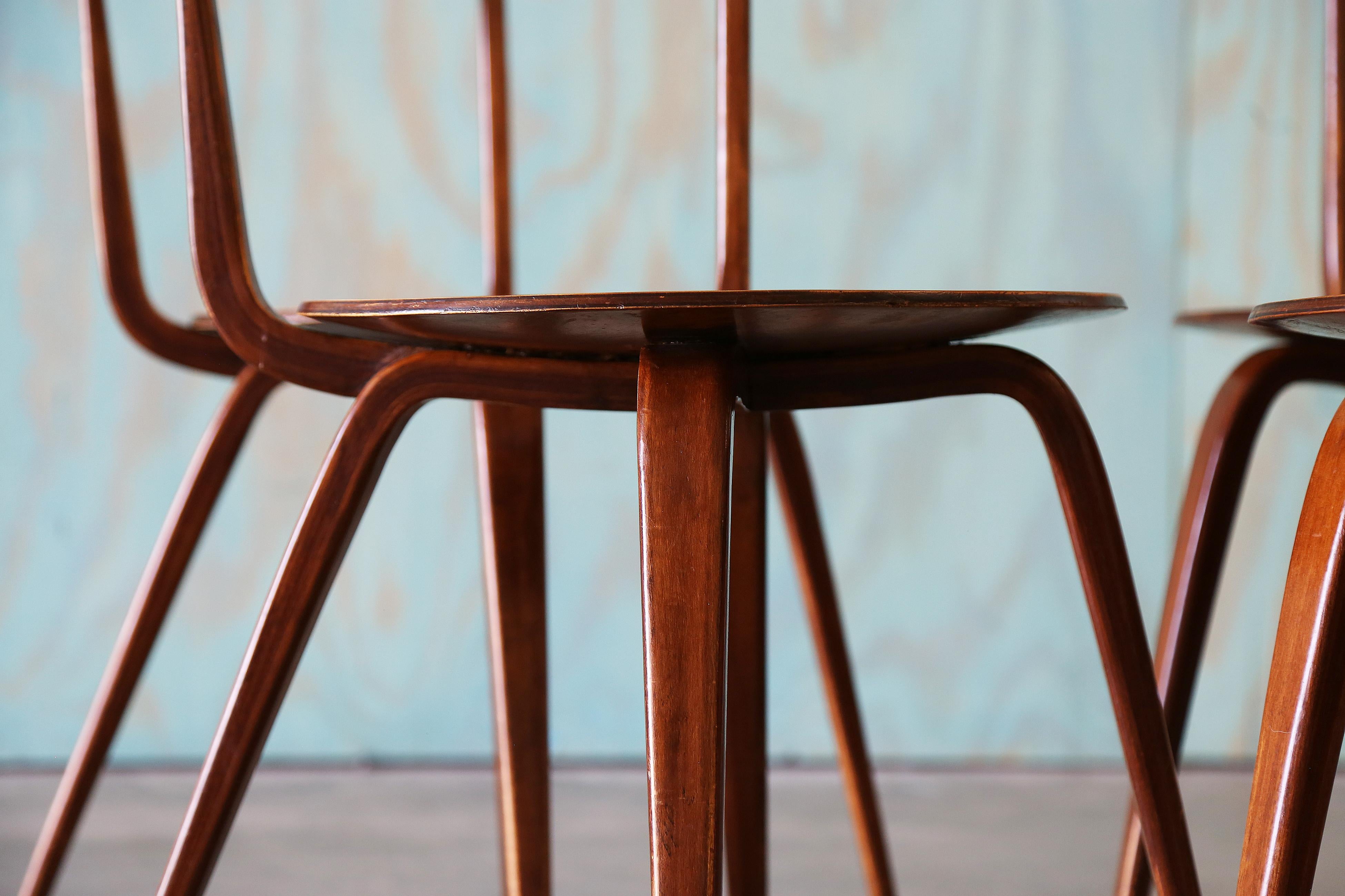 Set di 4 sedie Pretzel in laminato John Pyle for George Nelson Associates del 1950 in vendita 1