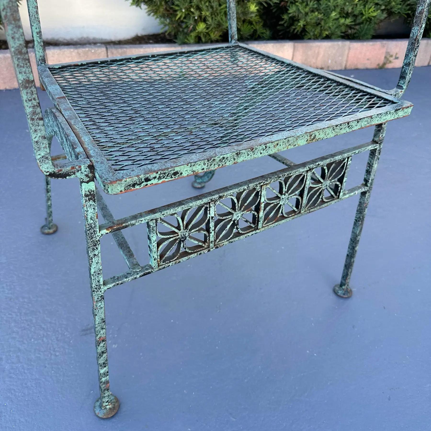 1950s John Salterini 'El Prado' Collection Verdigris Finish Dining Table Set For Sale 4