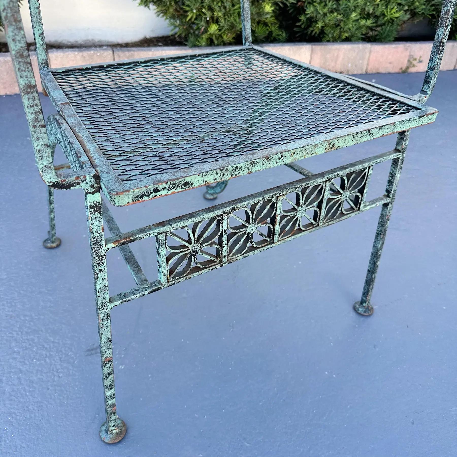 Mid-Century Modern 1950s John Salterini 'El Prado' Collection Verdigris Finish Dining Table Set For Sale