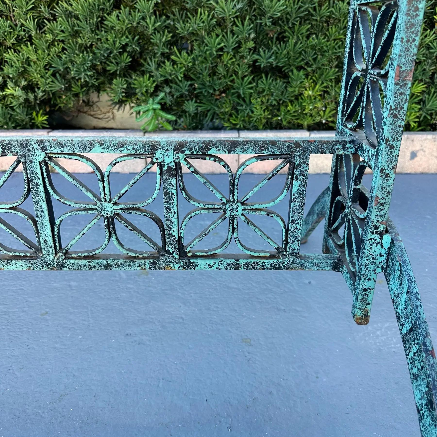 American 1950s John Salterini 'El Prado' Collection Verdigris Finish Dining Table Set For Sale