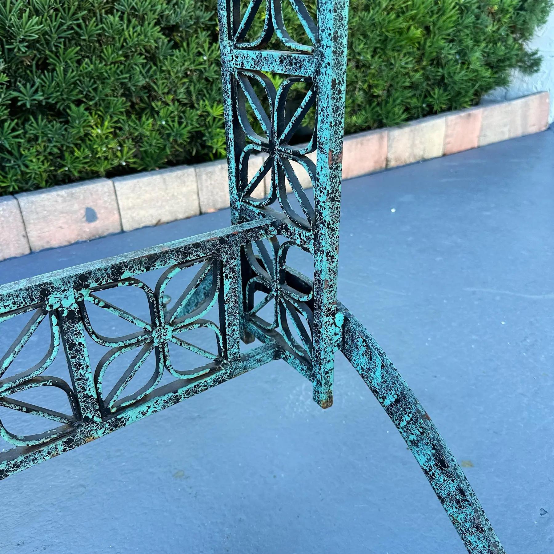 1950s John Salterini 'El Prado' Collection Verdigris Finish Dining Table Set For Sale 2
