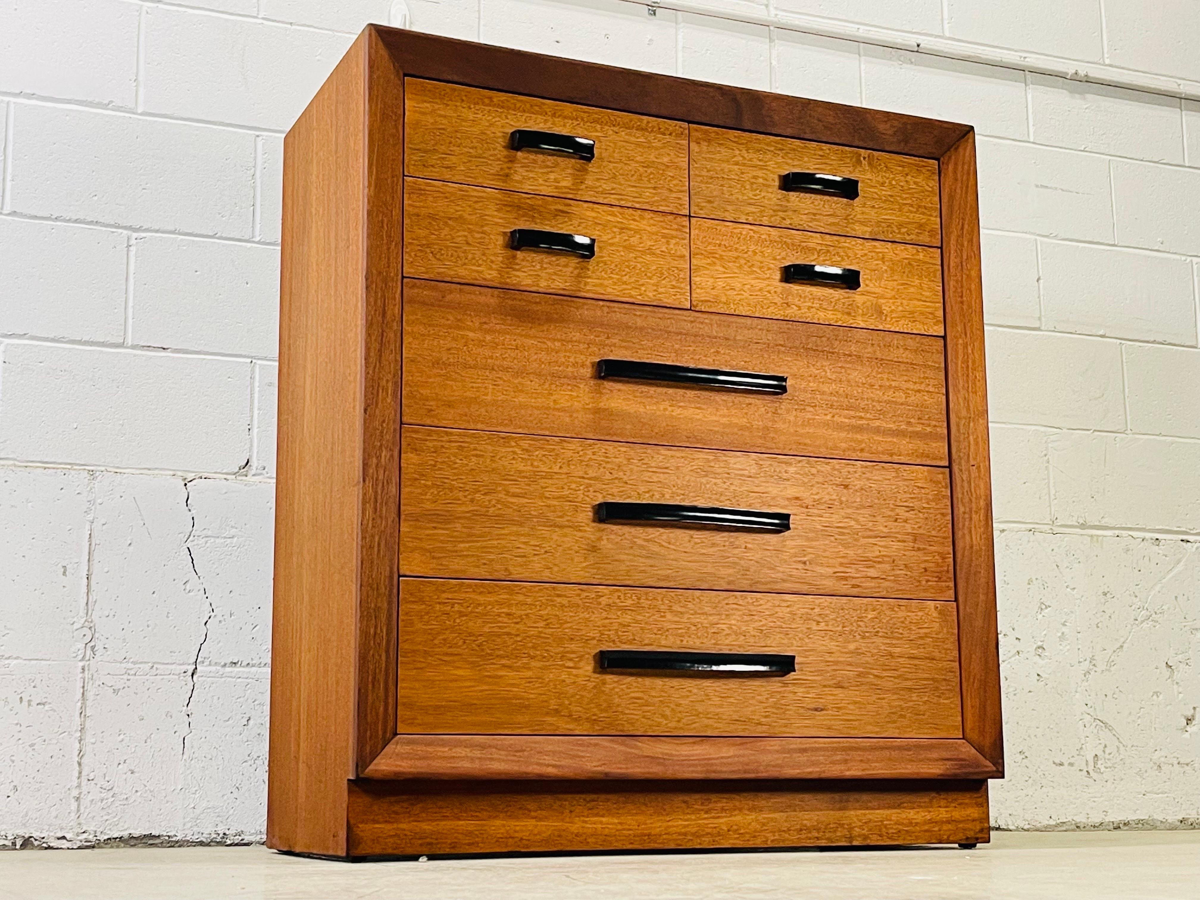 1950s John Stuart Teak Wood Tall Dresser For Sale 1