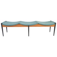 Vintage 1950s John Stuart Three-Seat Bench in Mohair