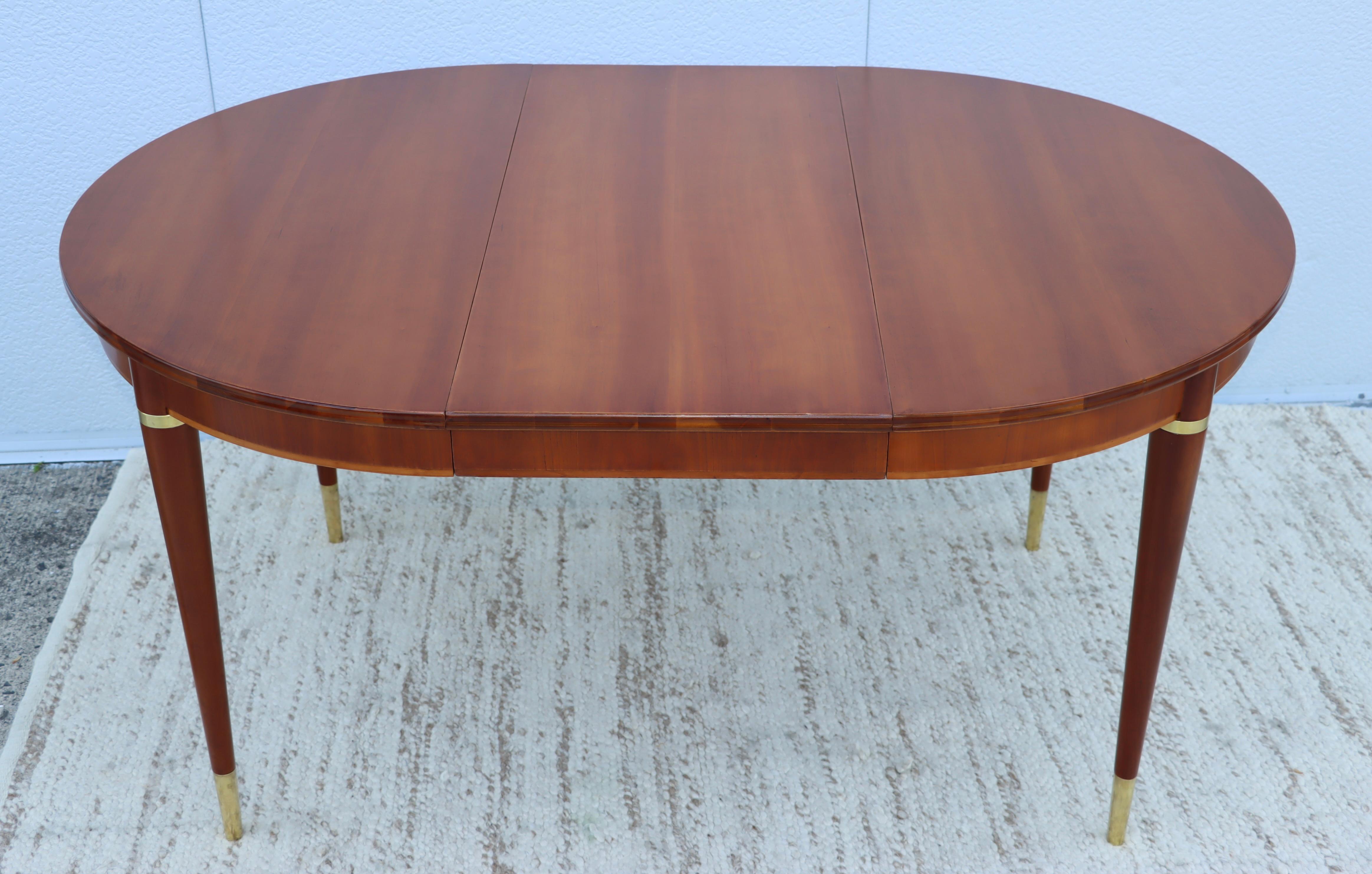 1950s John Widdicomb Cherry-Wood and Brass Oval Dining Table 6