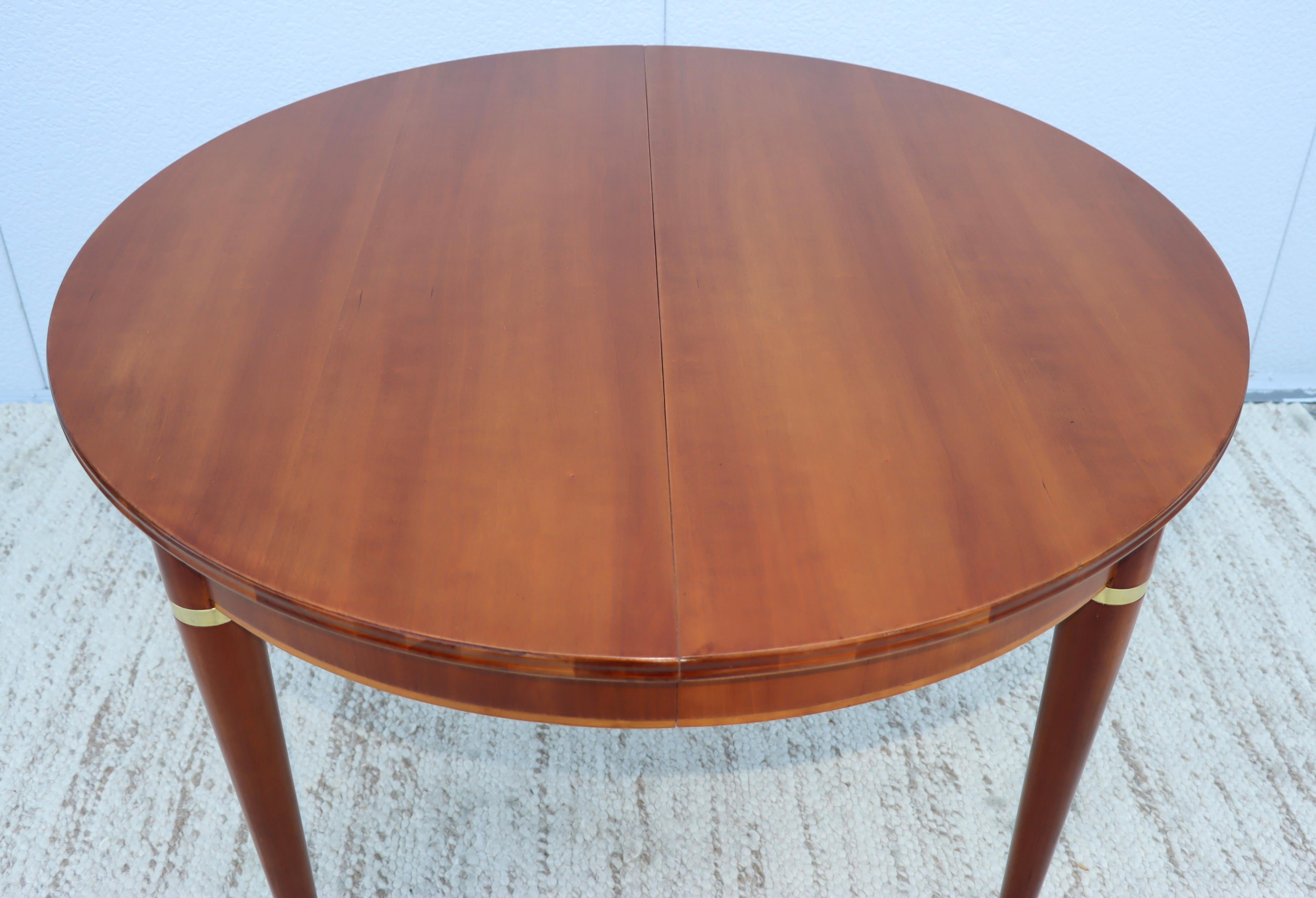 1950s John Widdicomb Cherry-Wood and Brass Oval Dining Table 8